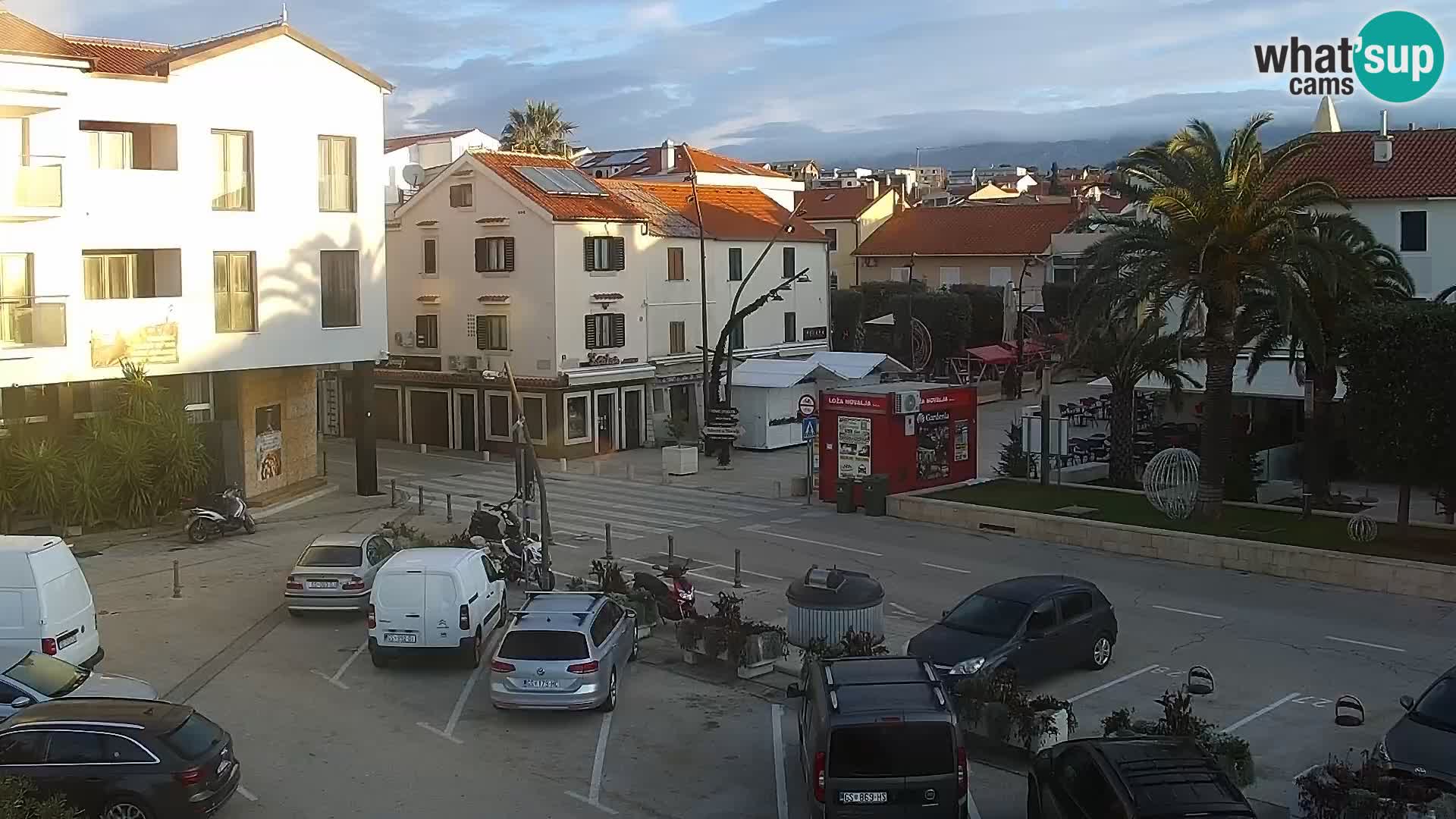 Webcam Novalja seaside promenade
