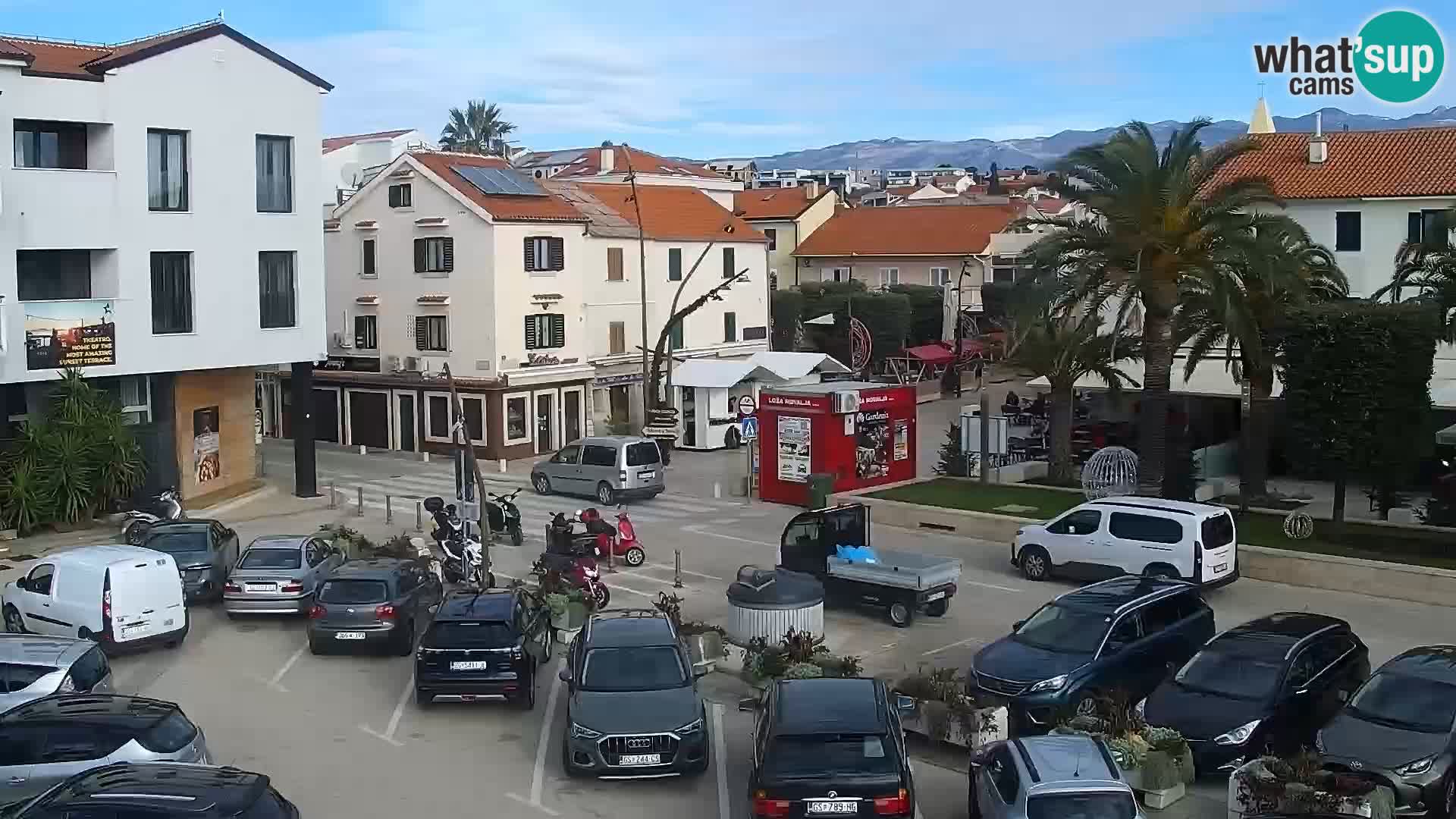 Webcam Novalja seaside promenade