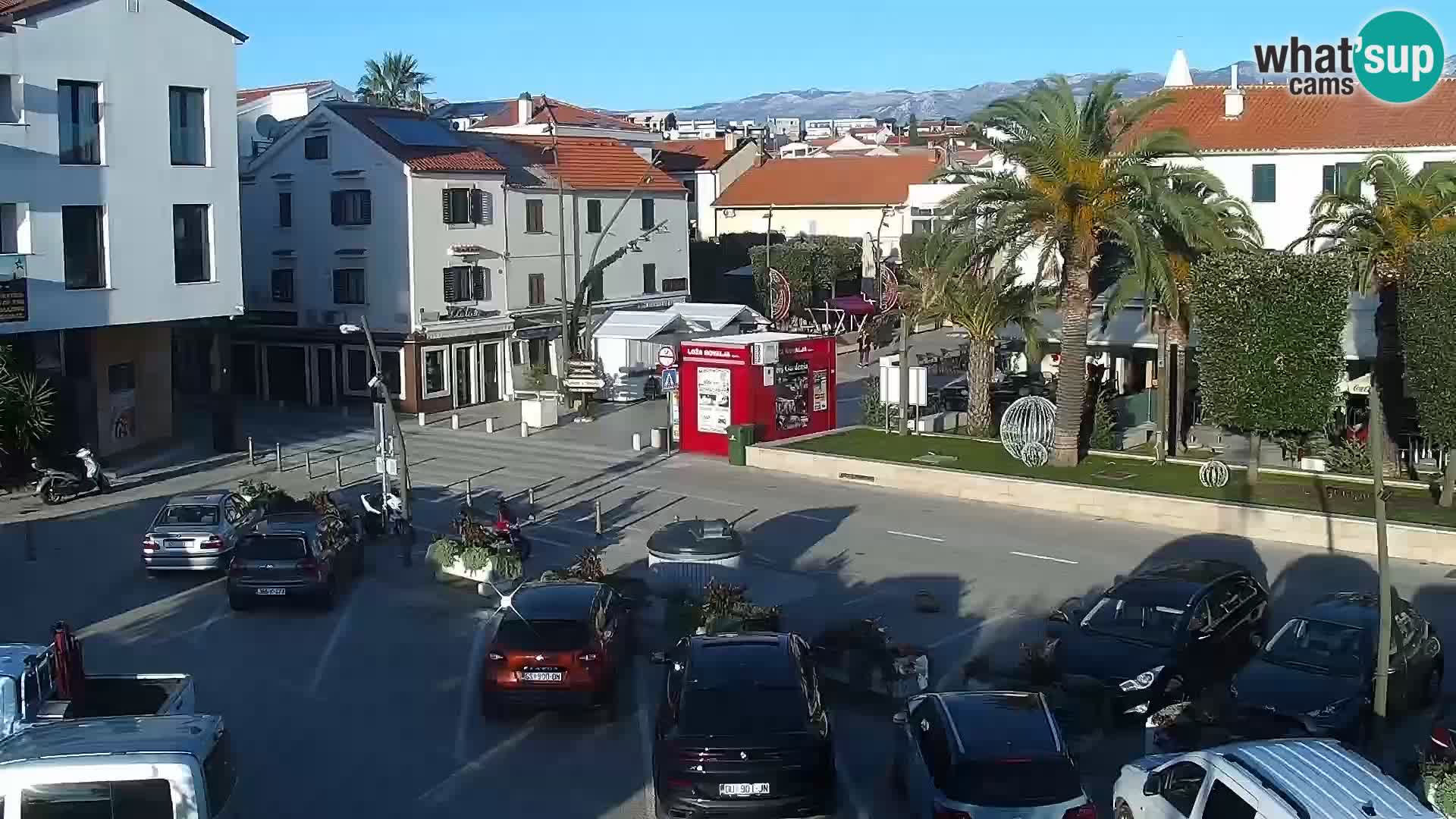 Webcam Novalja seaside promenade