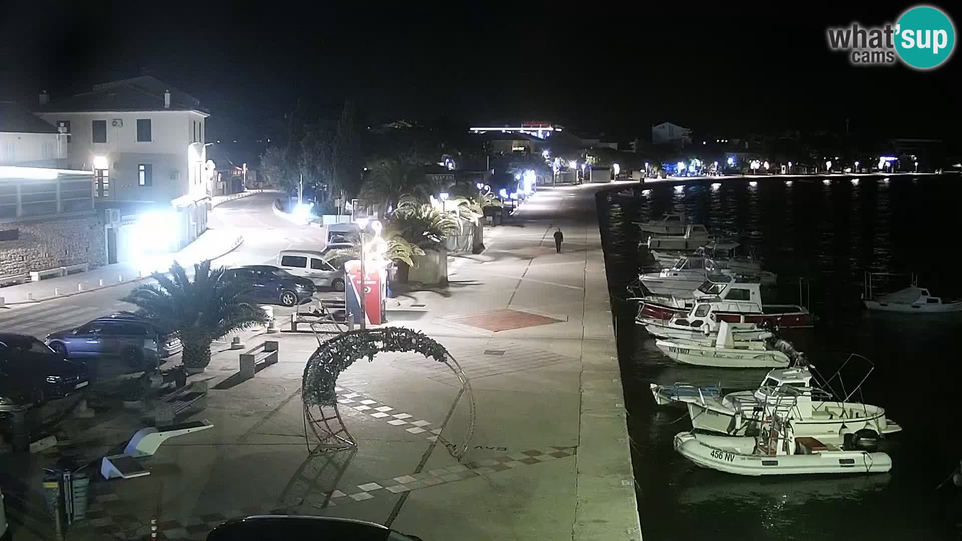 Webcam Novalja seaside promenade