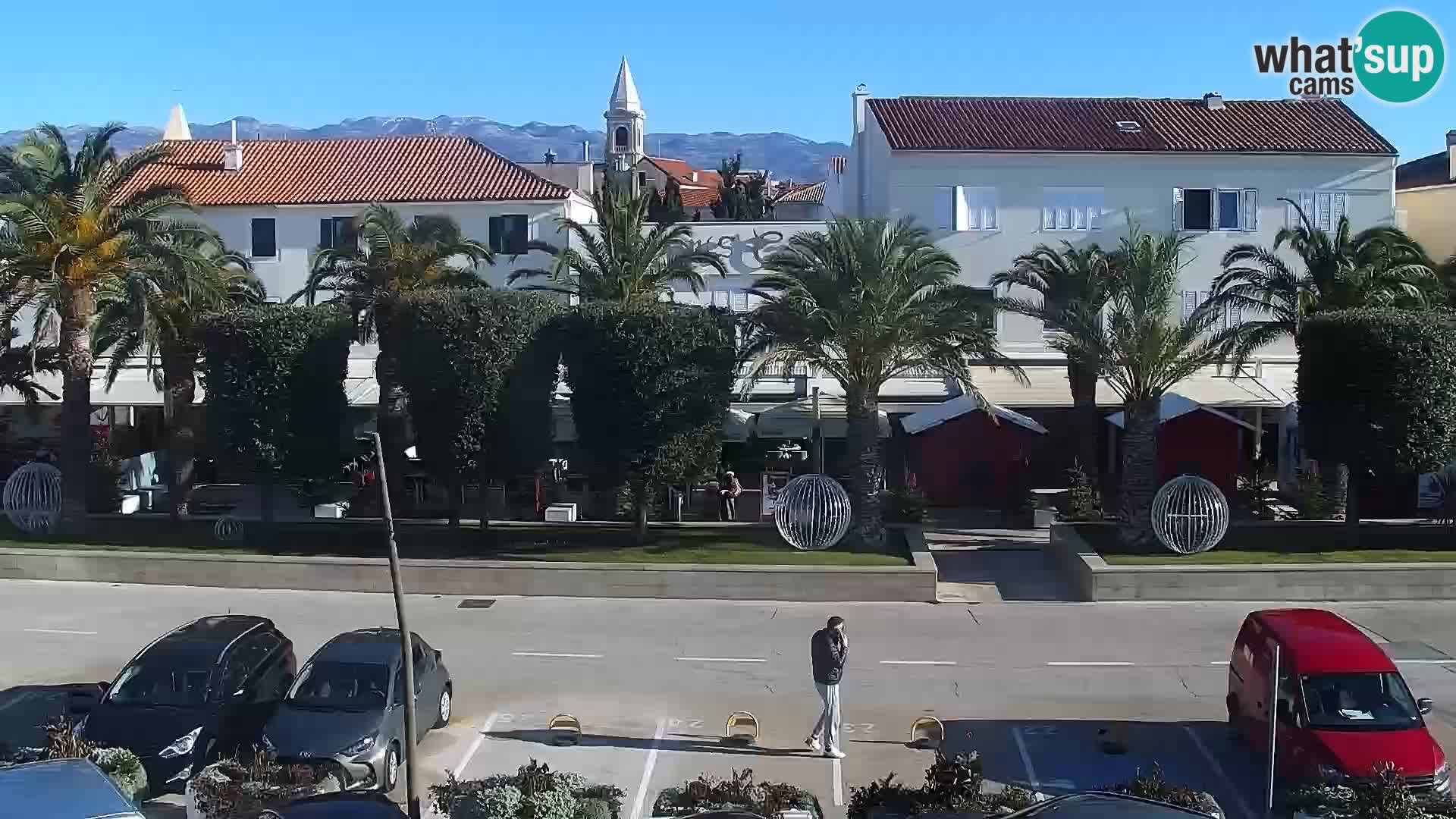 Webcam Novalja seaside promenade