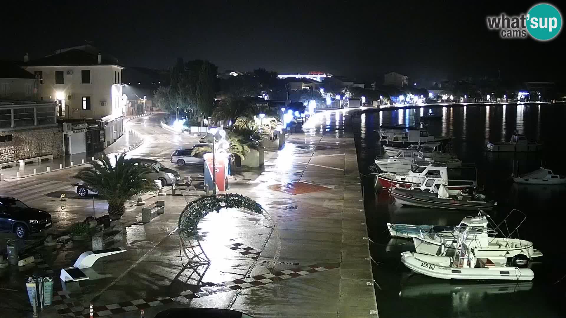 Webcam Novalja seaside promenade