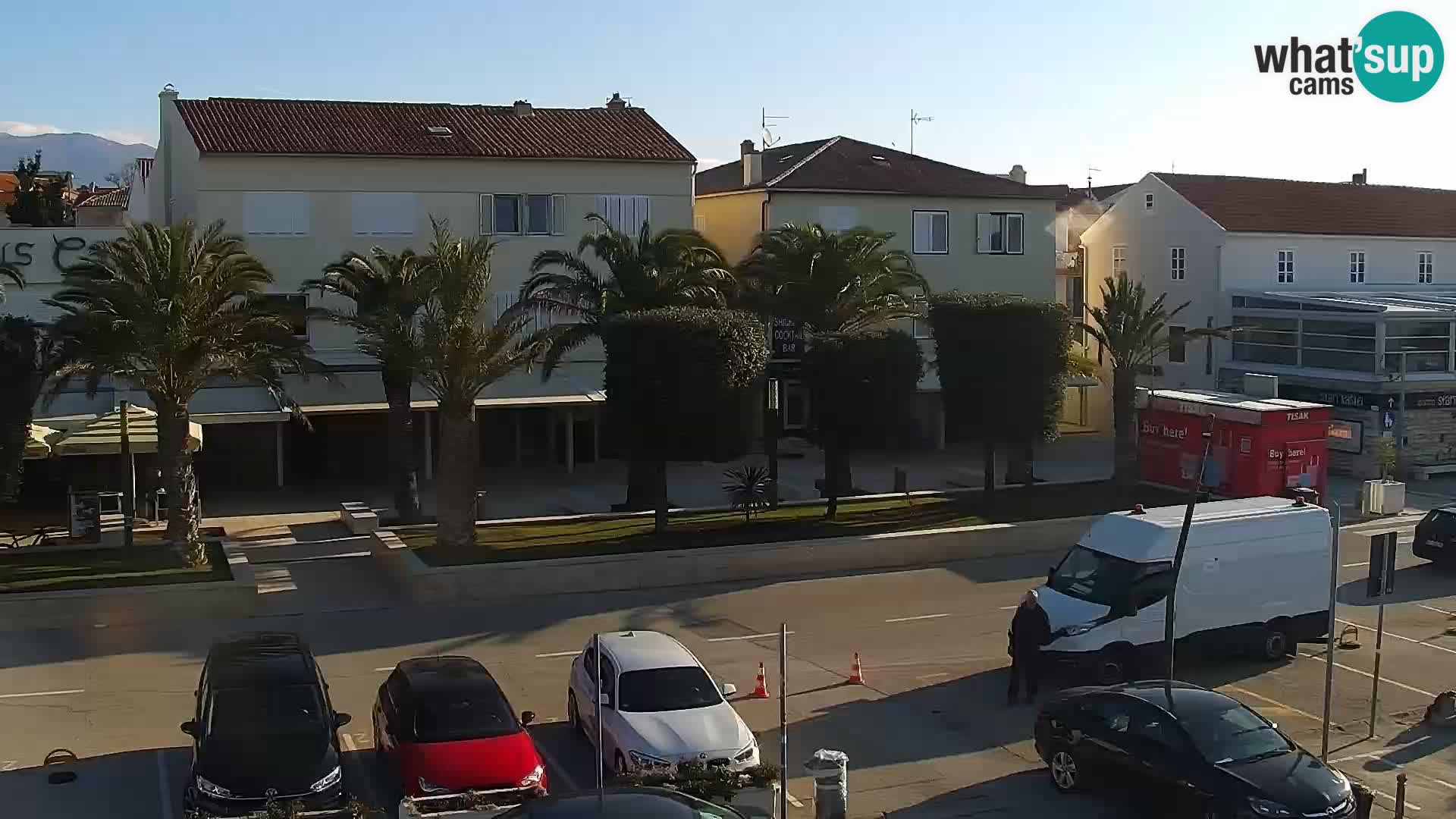 Webcam Novalja seaside promenade