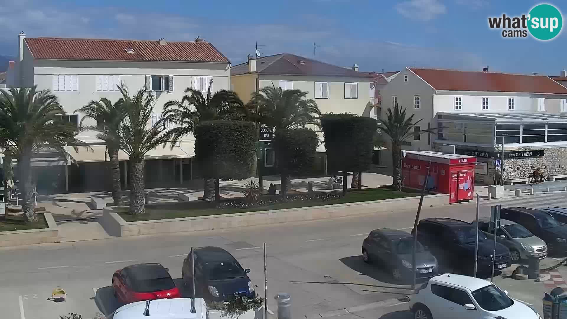 Webcam Novalja seaside promenade