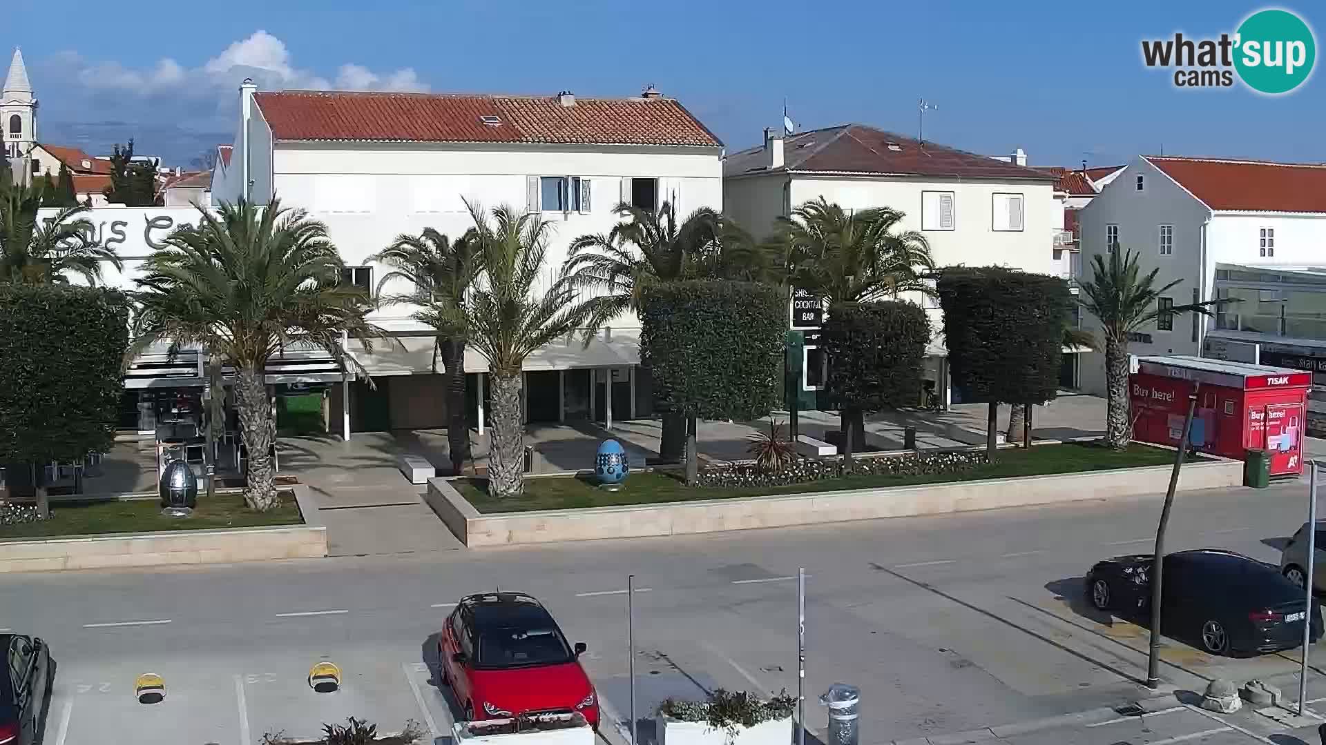 Webcam Novalja seaside promenade