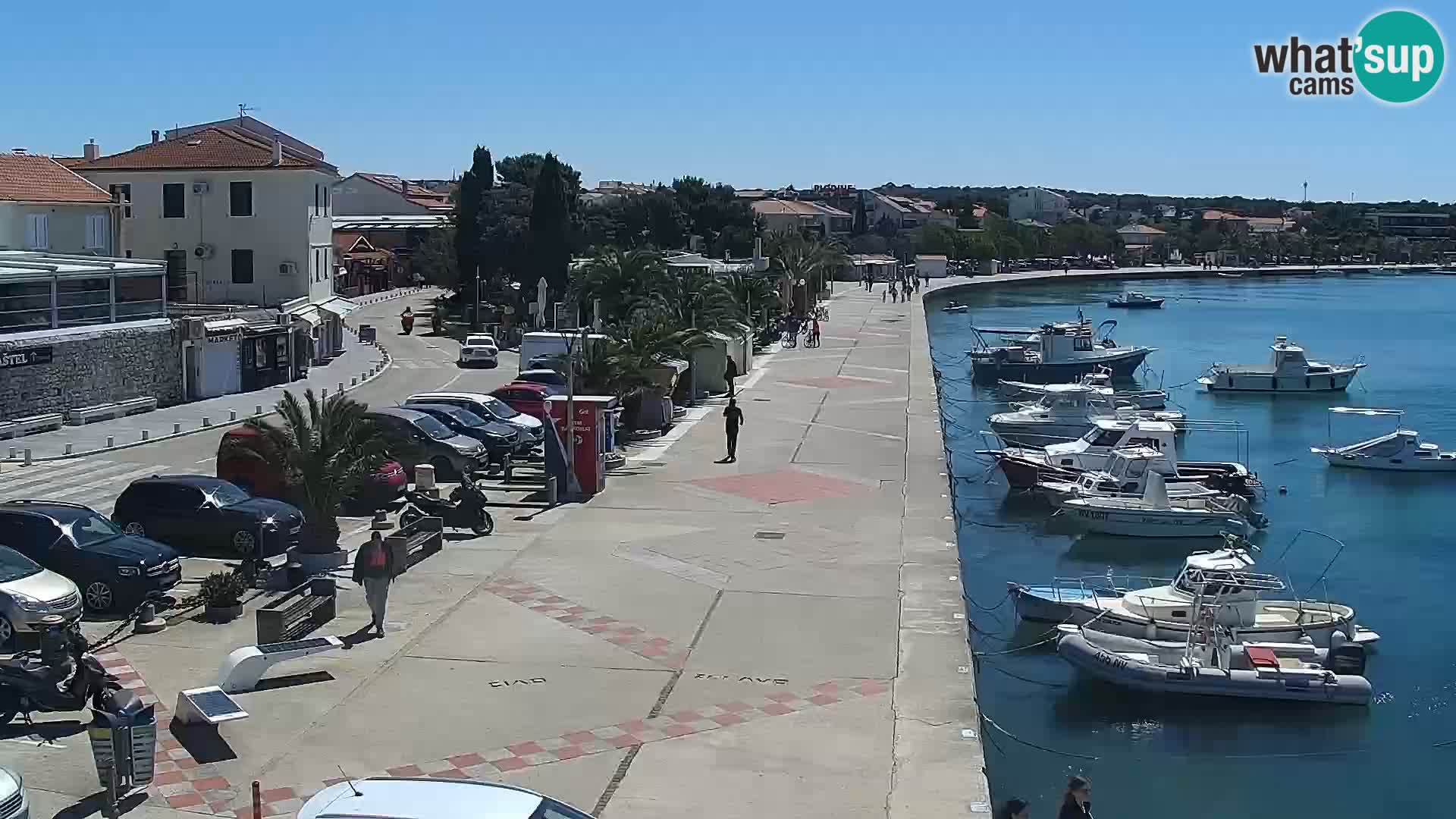 Webcam Novalja seaside promenade