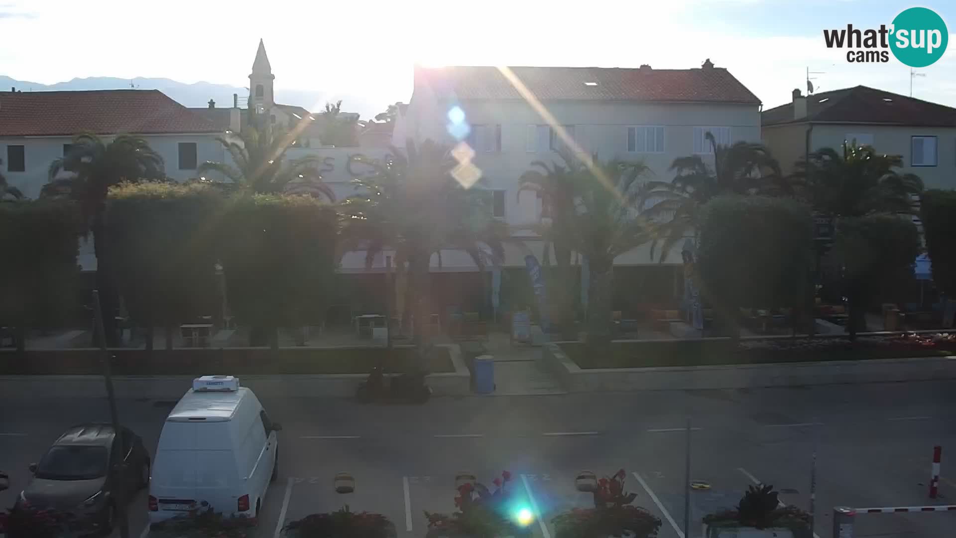 Webcam Novalja seaside promenade