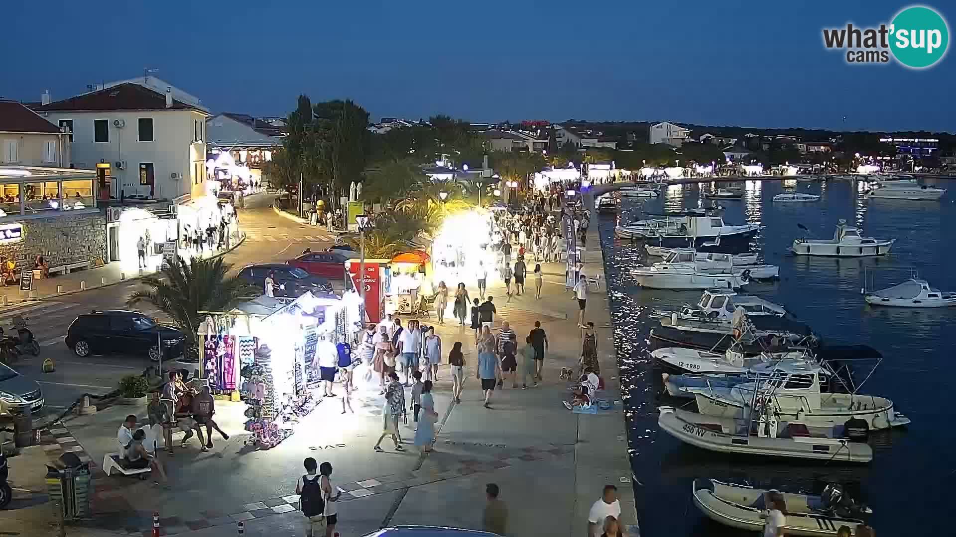 Webcam Novalja seaside promenade