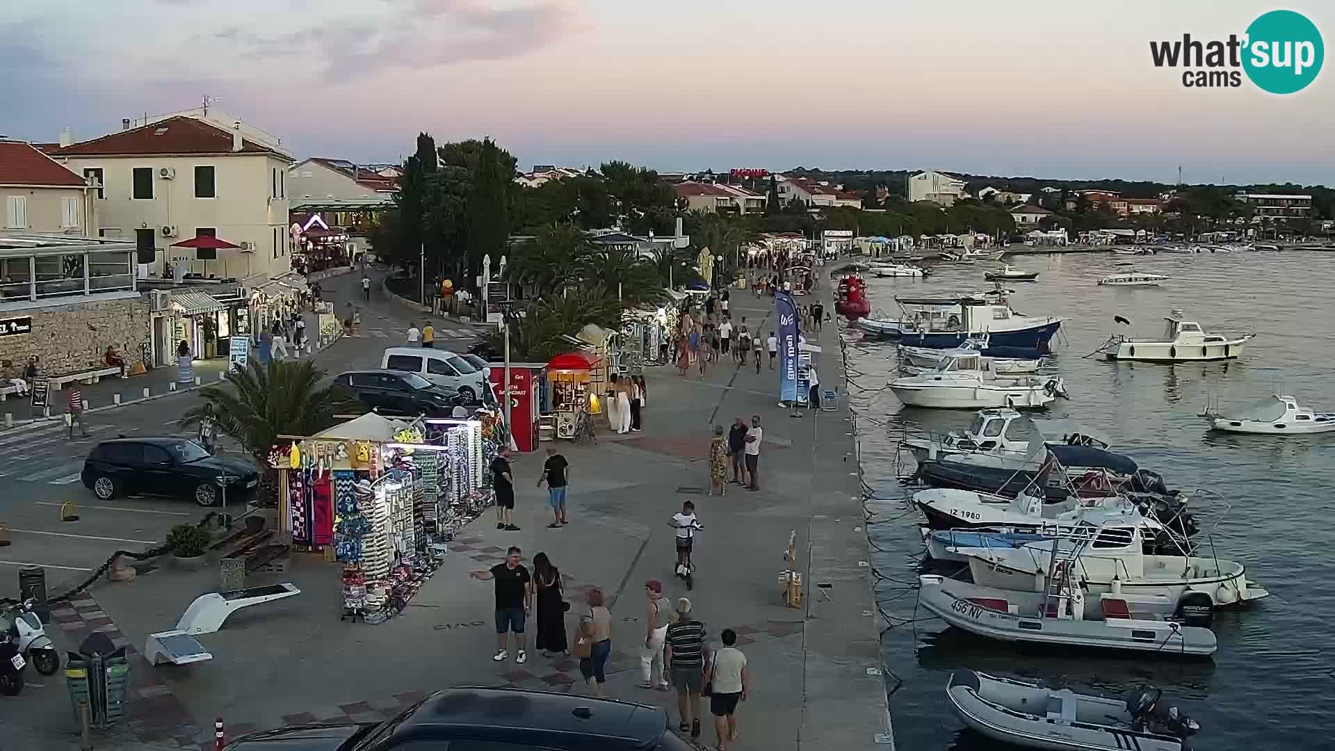 Webcam Novalja seaside promenade