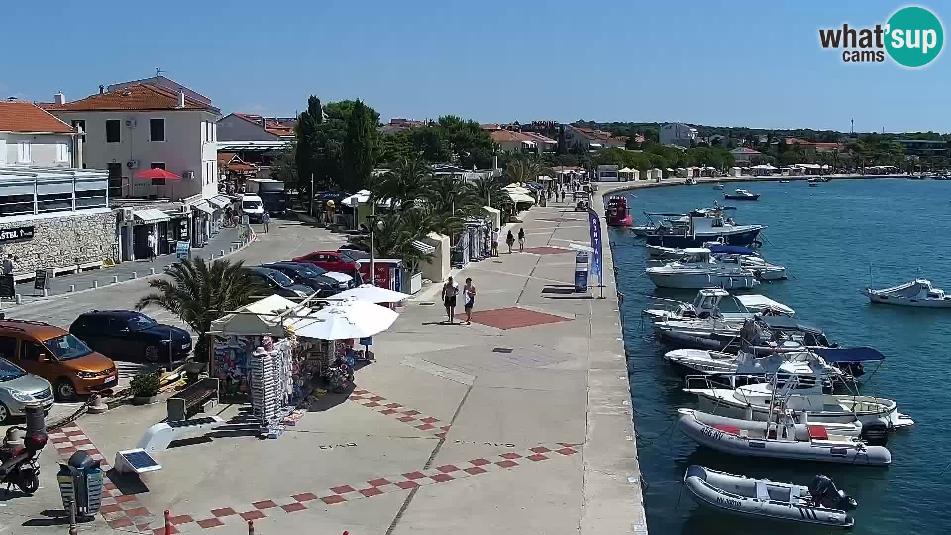 Webcam Novalja seaside promenade