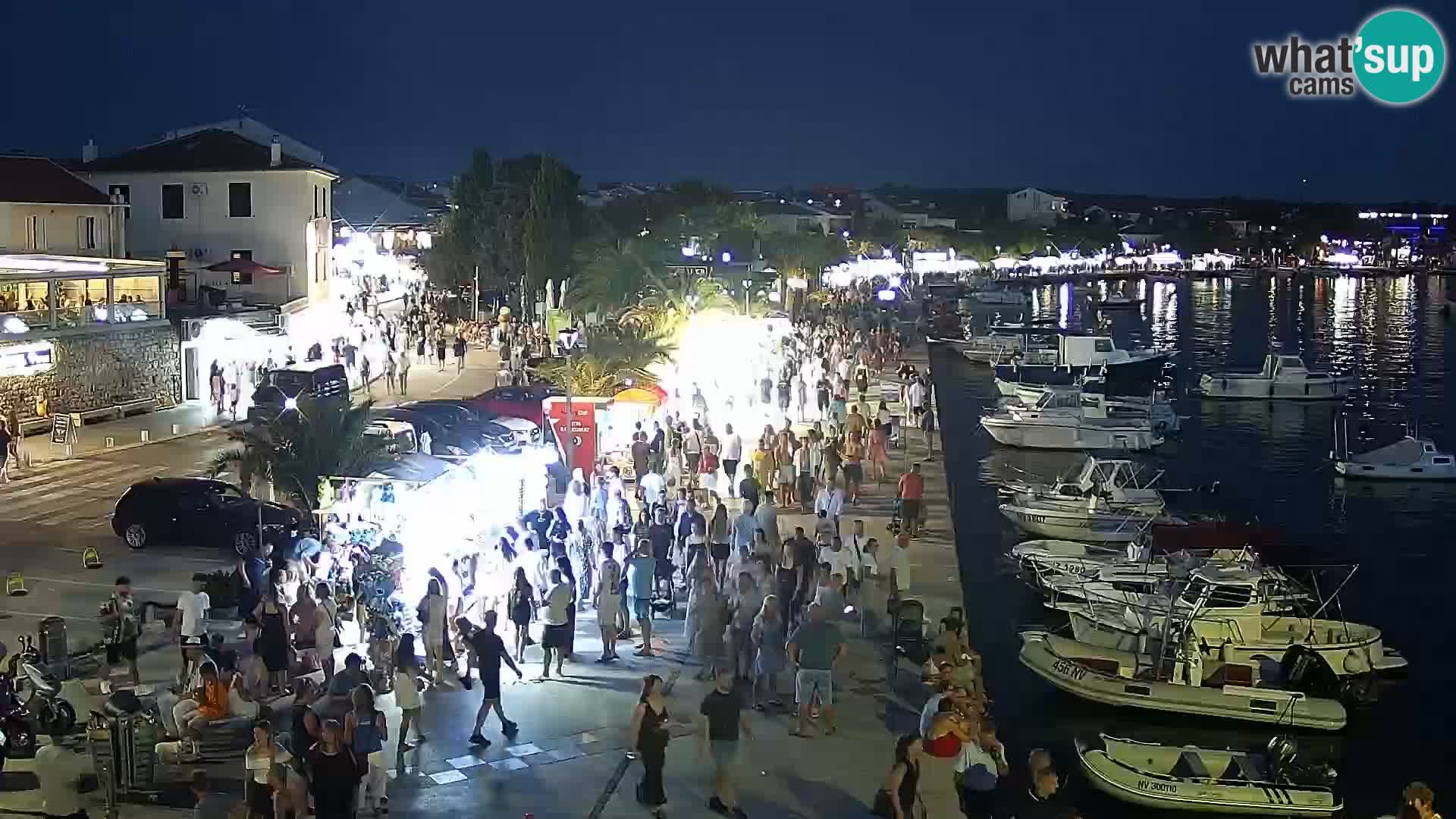 Webcam Novalja seaside promenade