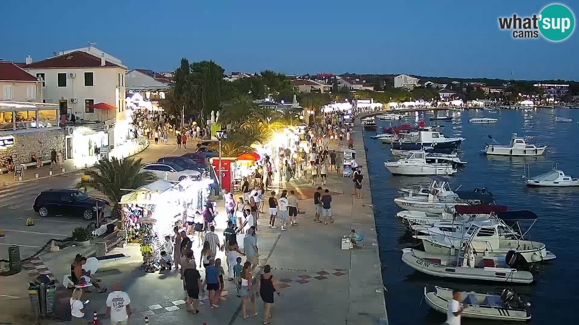 Webcam Novalja seaside promenade