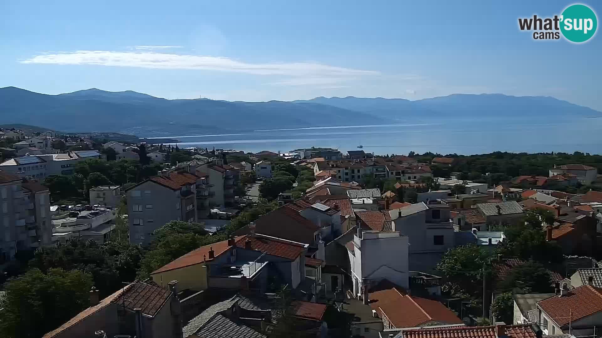 Panoramska spletna kamera Novi Vinodolski – Dalmacija v živo