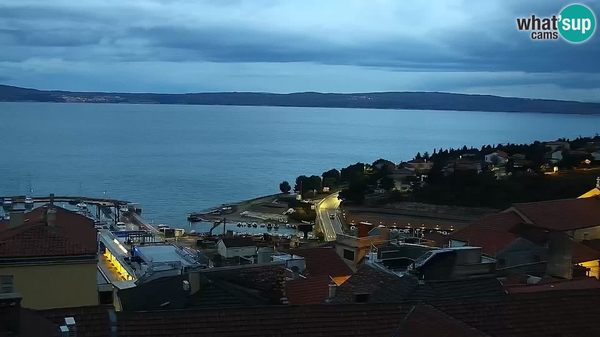 Panoramska spletna kamera Novi Vinodolski – Dalmacija v živo