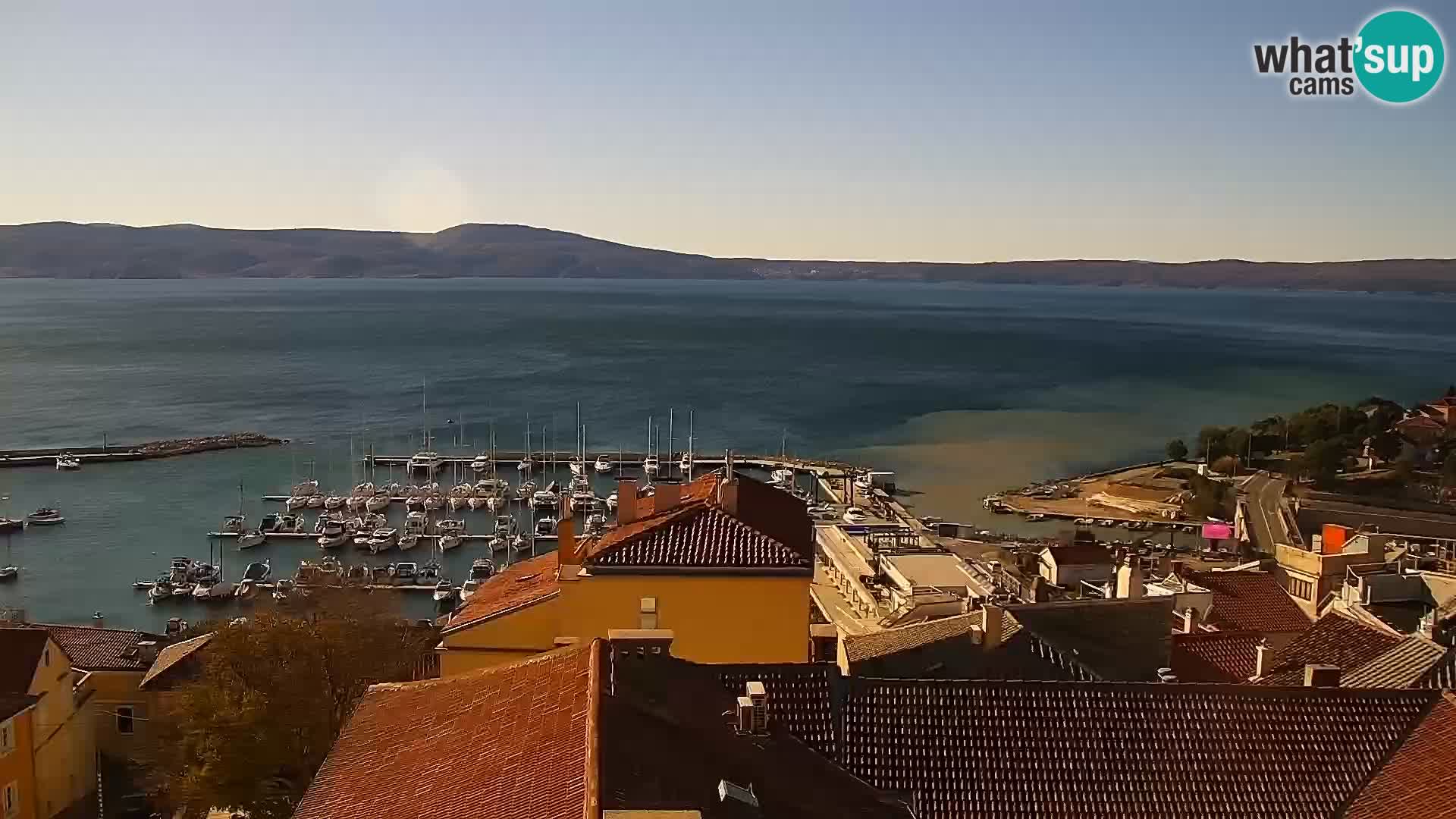 Panoramska spletna kamera Novi Vinodolski – Dalmacija v živo