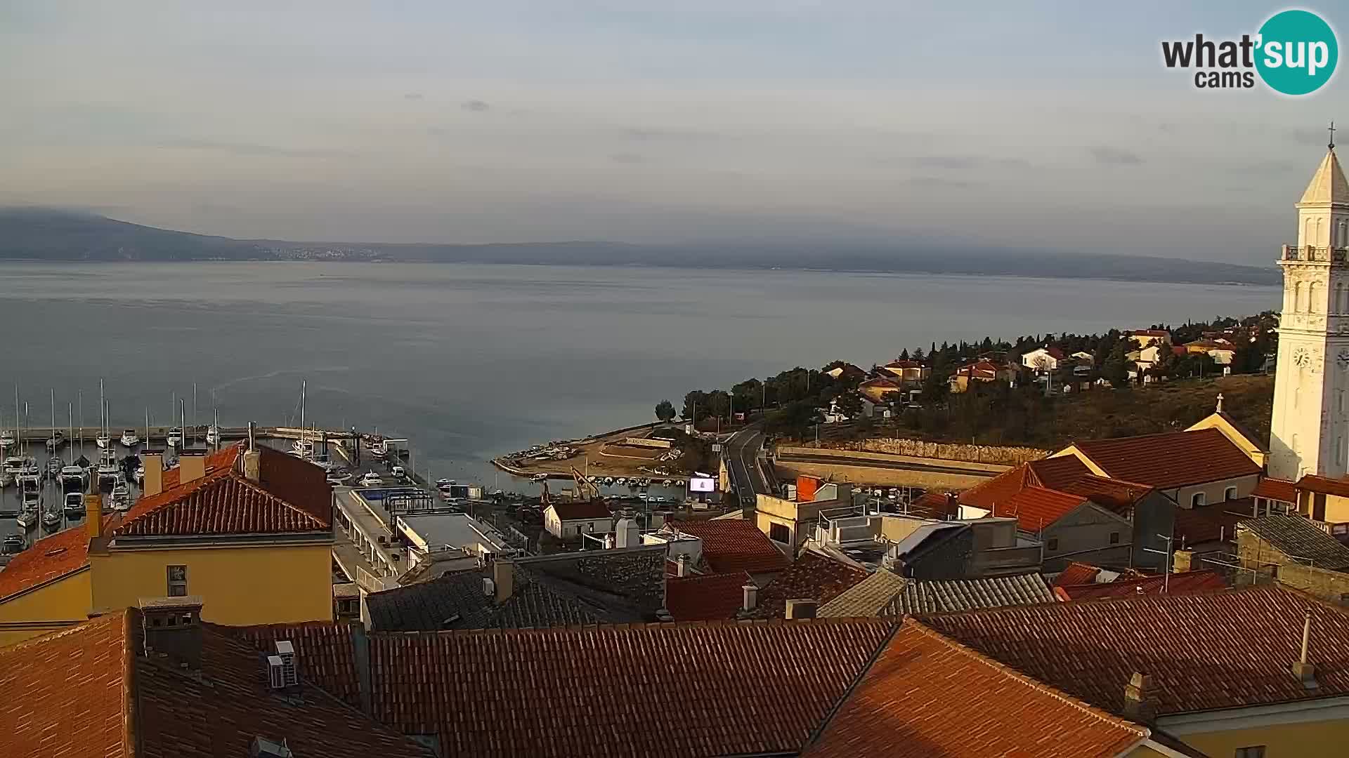 Panoramska spletna kamera Novi Vinodolski – Dalmacija v živo