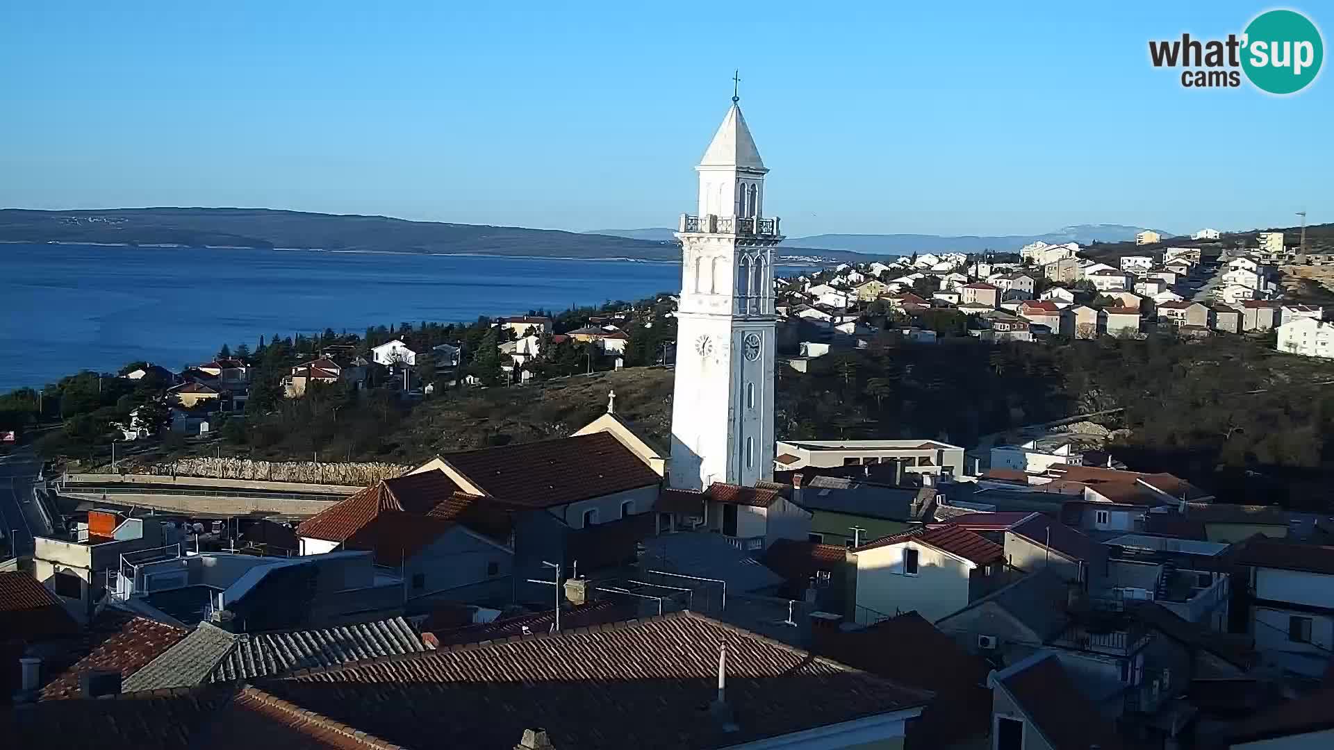 Panoramska spletna kamera Novi Vinodolski – Dalmacija v živo