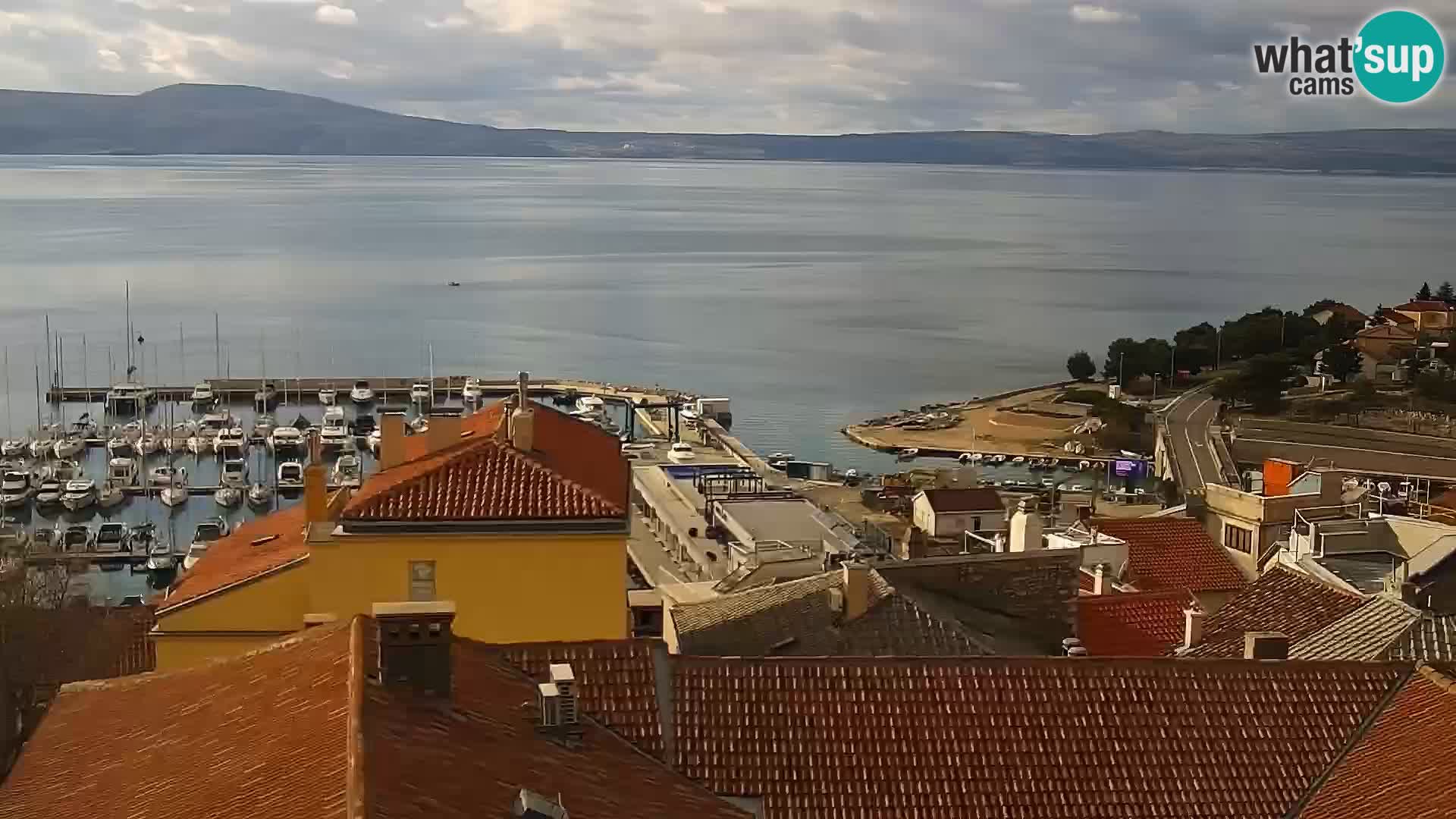 Panoramska spletna kamera Novi Vinodolski – Dalmacija v živo