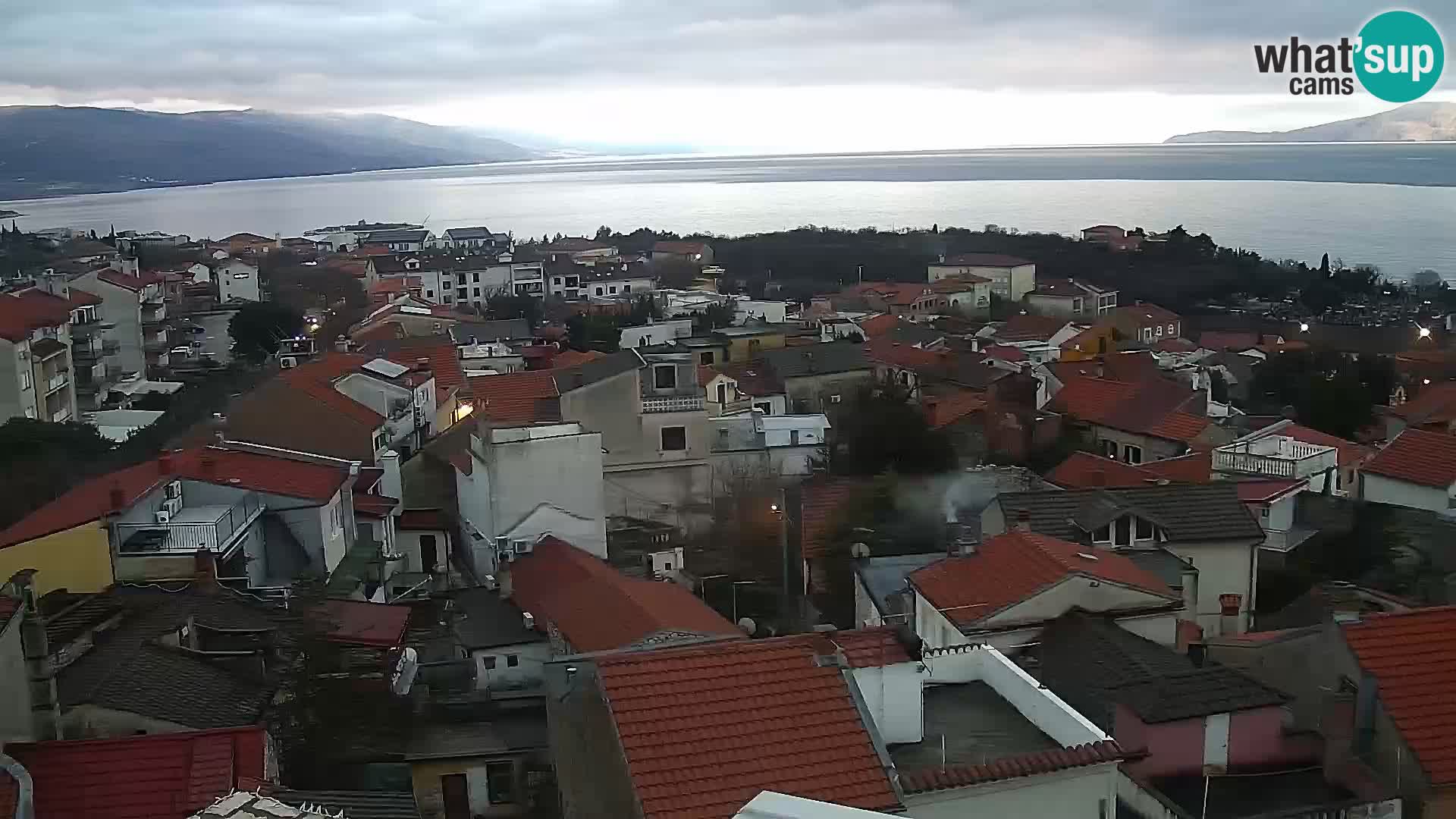 Panoramska spletna kamera Novi Vinodolski – Dalmacija v živo