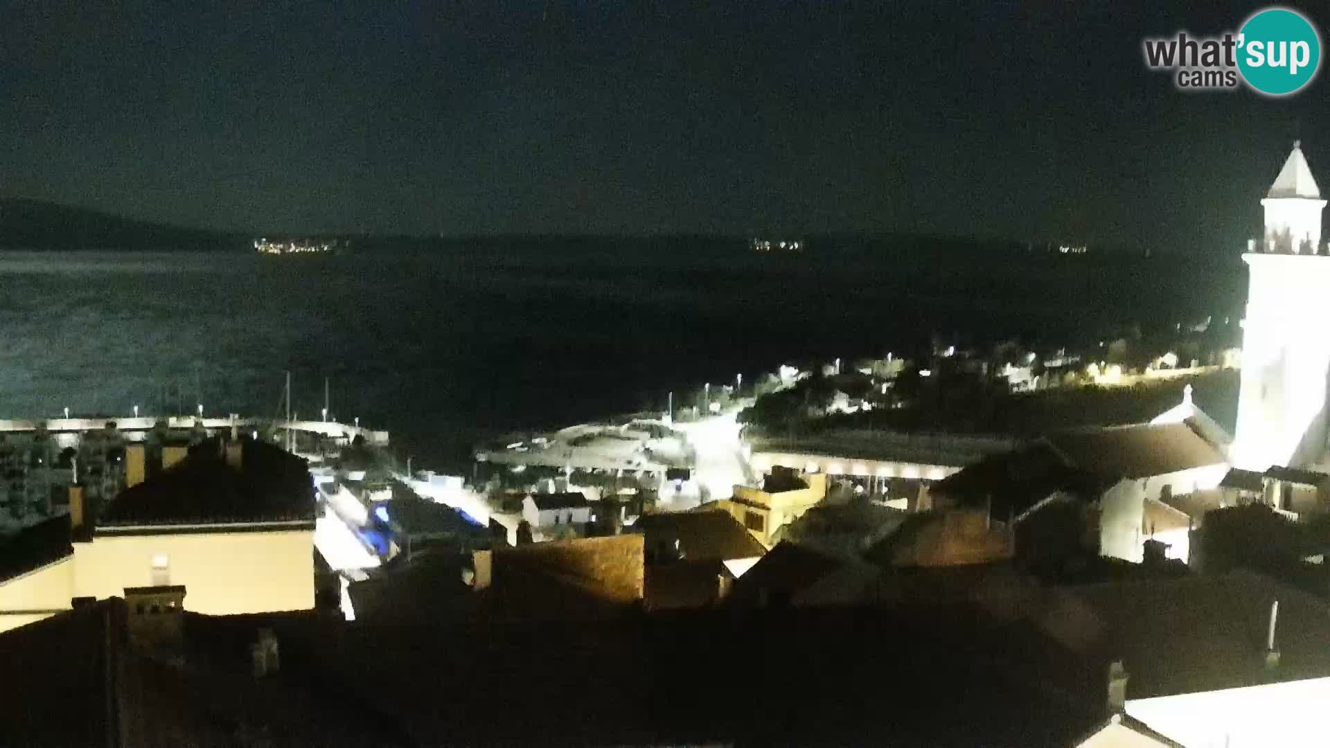 Panoramska spletna kamera Novi Vinodolski – Dalmacija v živo