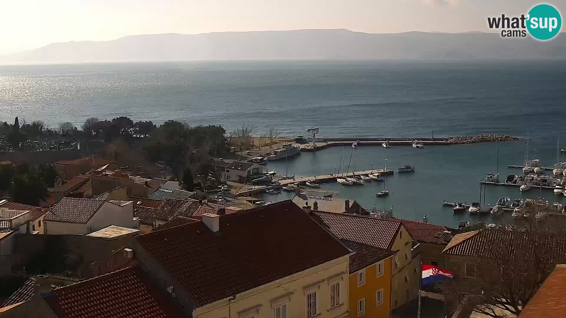 Panoramska spletna kamera Novi Vinodolski – Dalmacija v živo