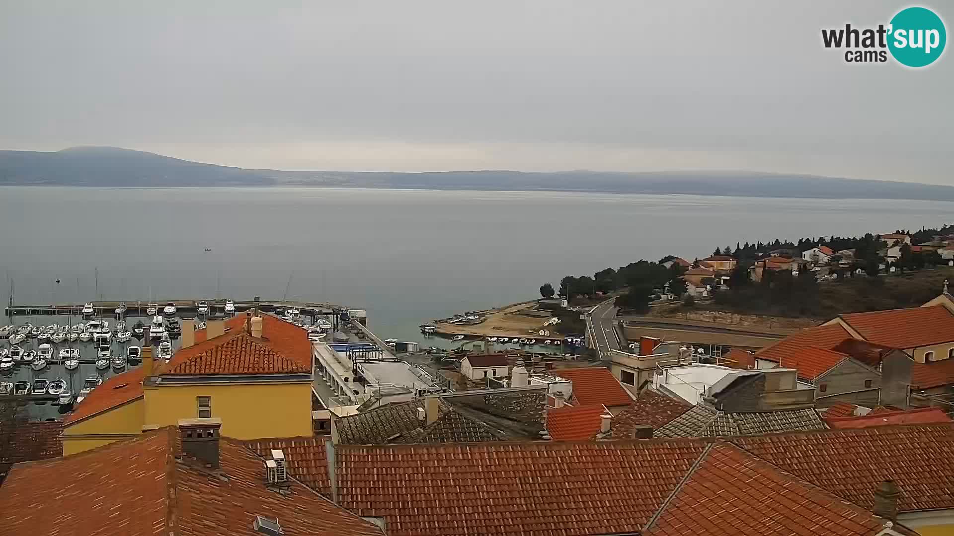 Panoramska spletna kamera Novi Vinodolski – Dalmacija v živo