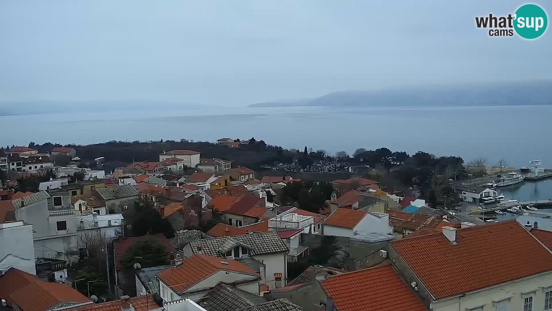 Panoramska spletna kamera Novi Vinodolski – Dalmacija v živo