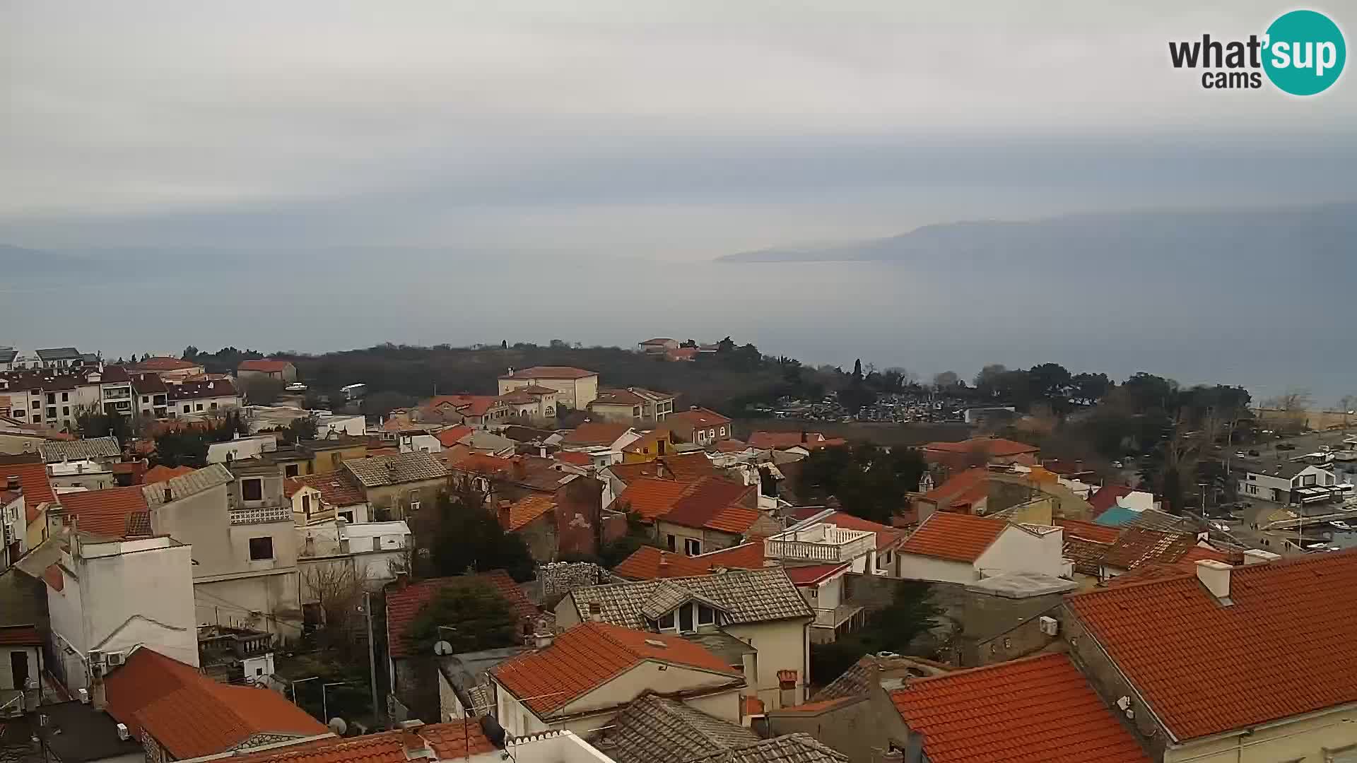 Panoramska spletna kamera Novi Vinodolski – Dalmacija v živo