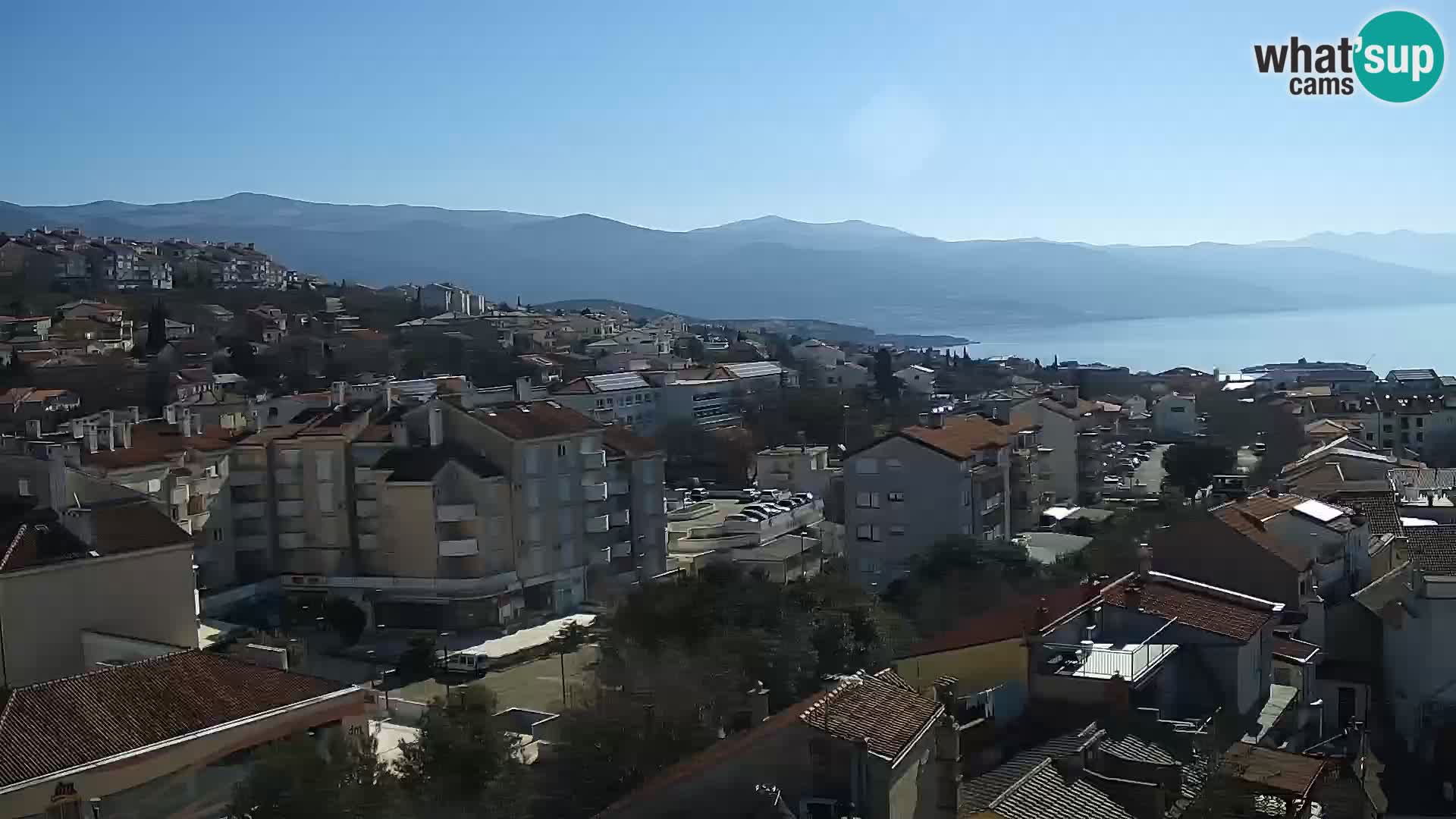 Panoramska spletna kamera Novi Vinodolski – Dalmacija v živo