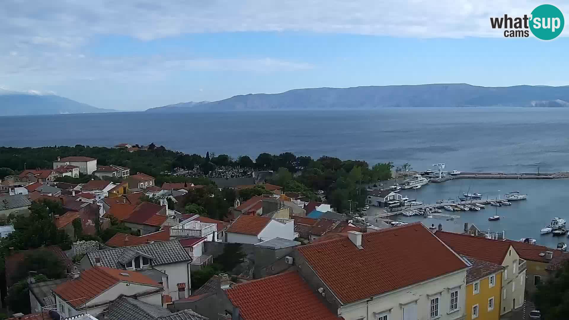 Panoramska spletna kamera Novi Vinodolski – Dalmacija v živo