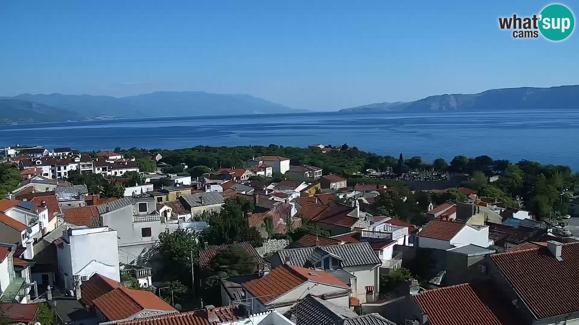 Panoramska spletna kamera Novi Vinodolski – Dalmacija v živo