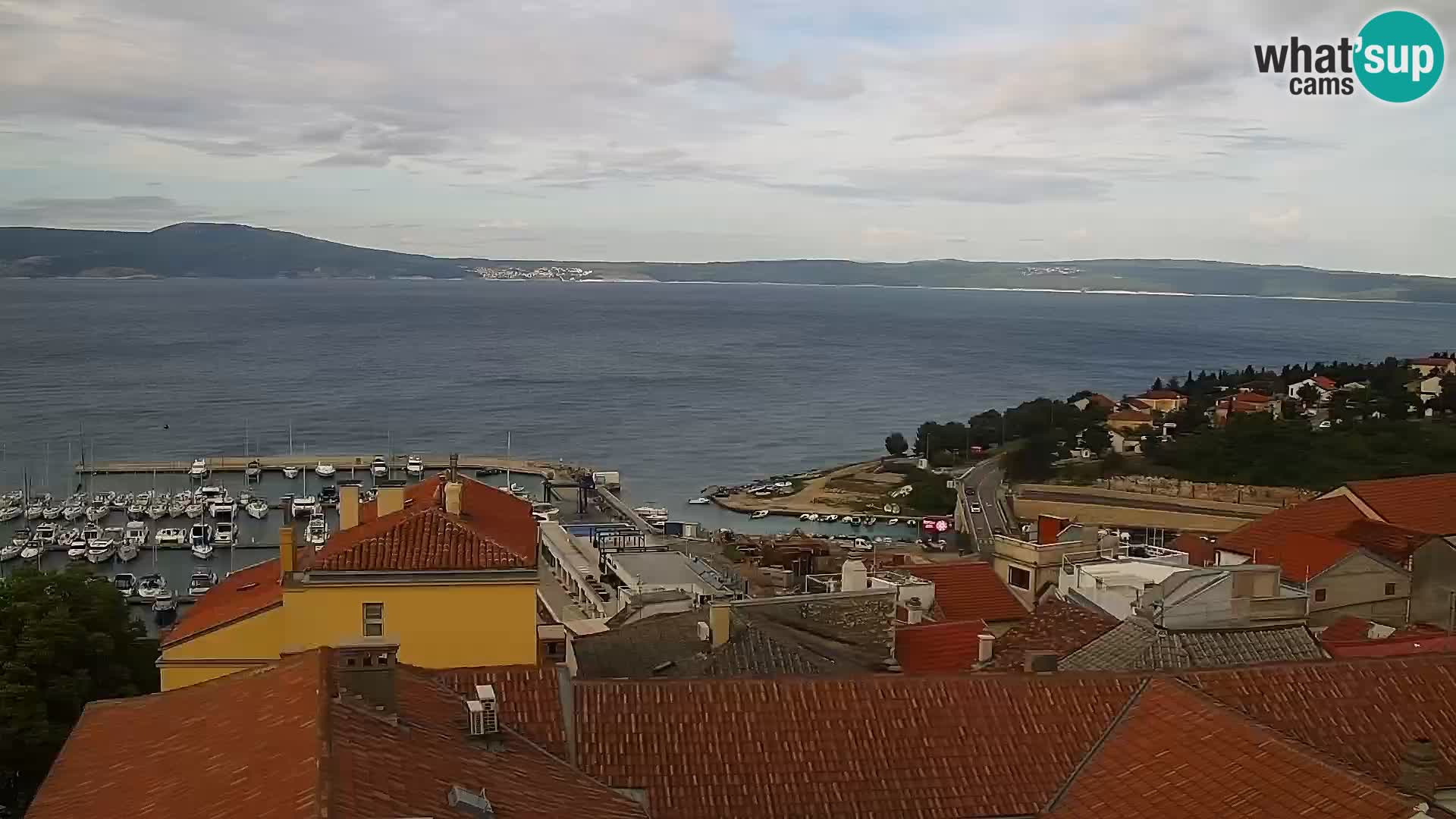 Panoramska spletna kamera Novi Vinodolski – Dalmacija v živo