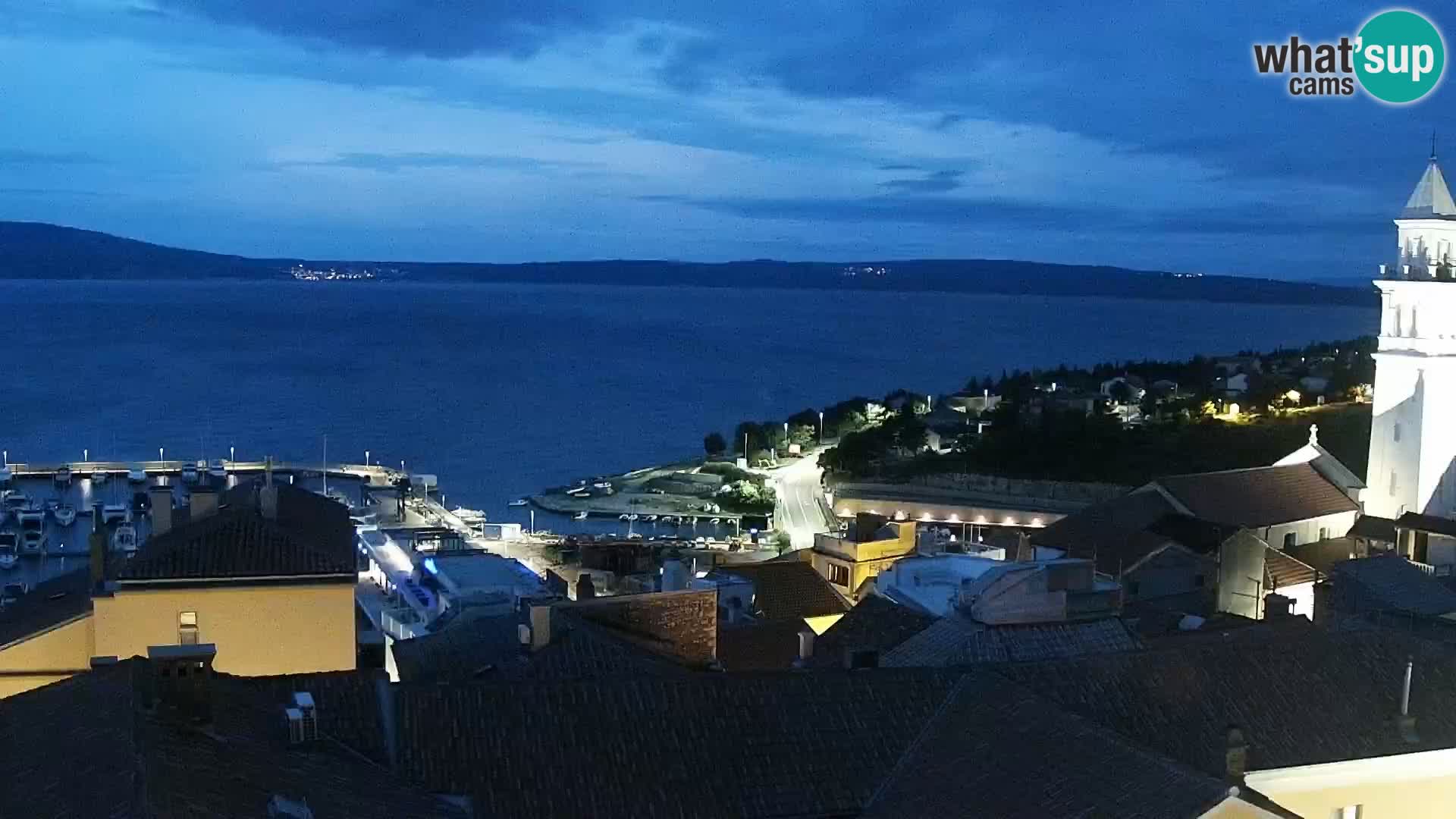 Panoramska spletna kamera Novi Vinodolski – Dalmacija v živo
