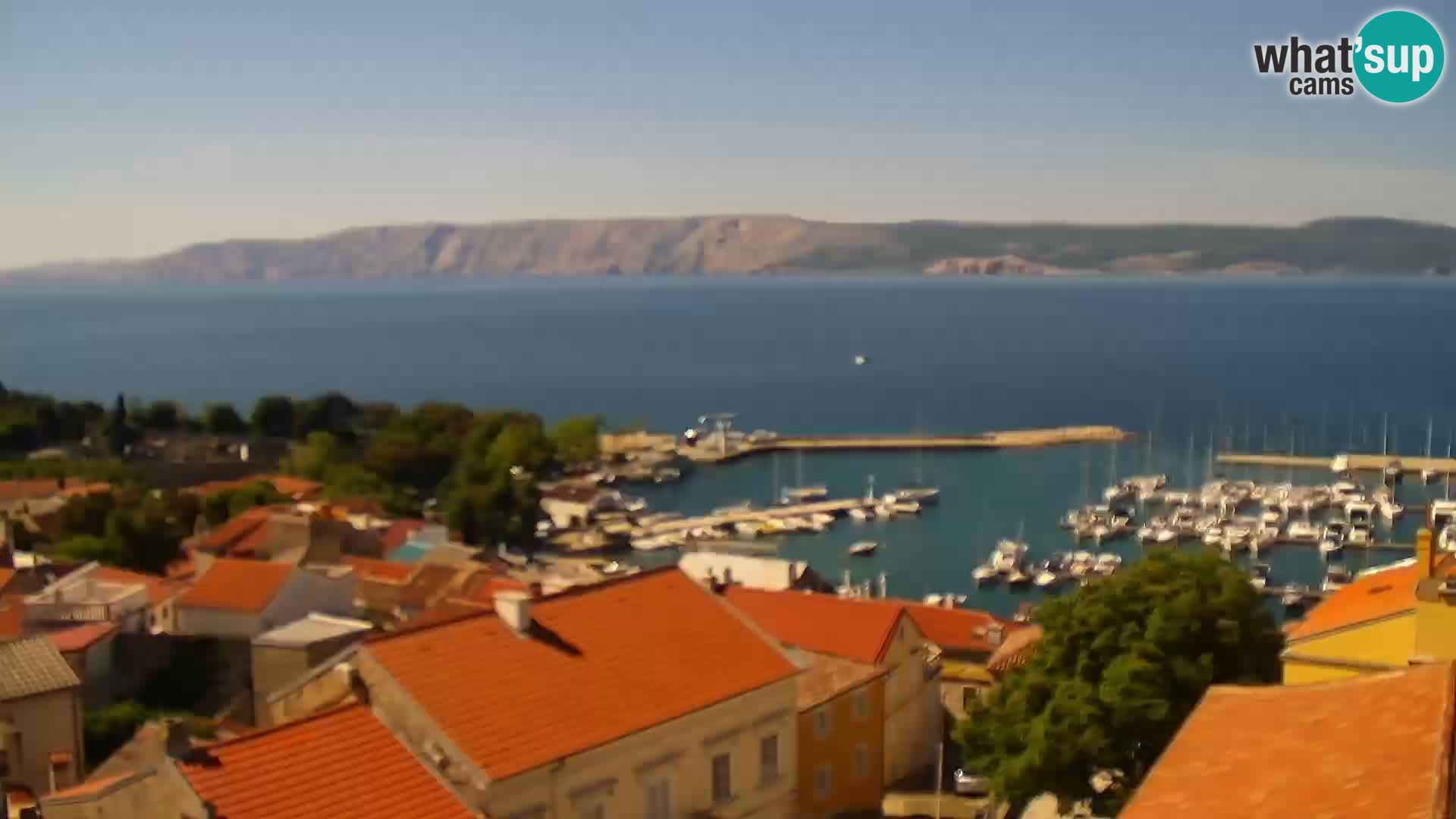 Panoramska spletna kamera Novi Vinodolski – Dalmacija v živo