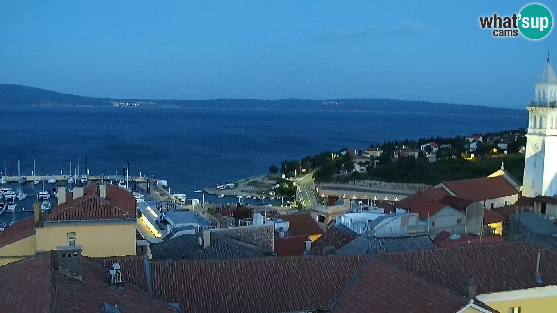 Panoramska spletna kamera Novi Vinodolski – Dalmacija v živo