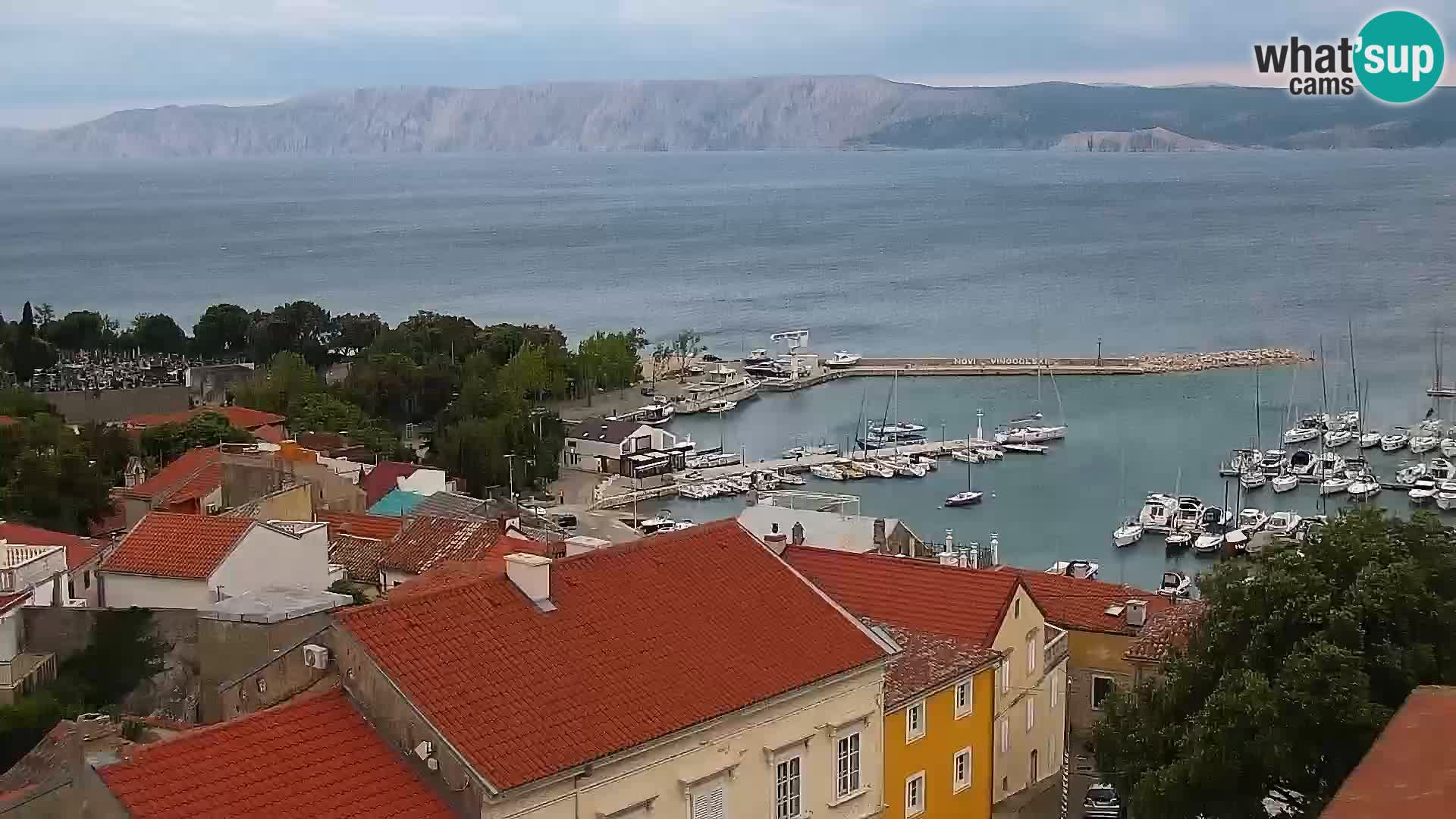 Panoramska spletna kamera Novi Vinodolski – Dalmacija v živo