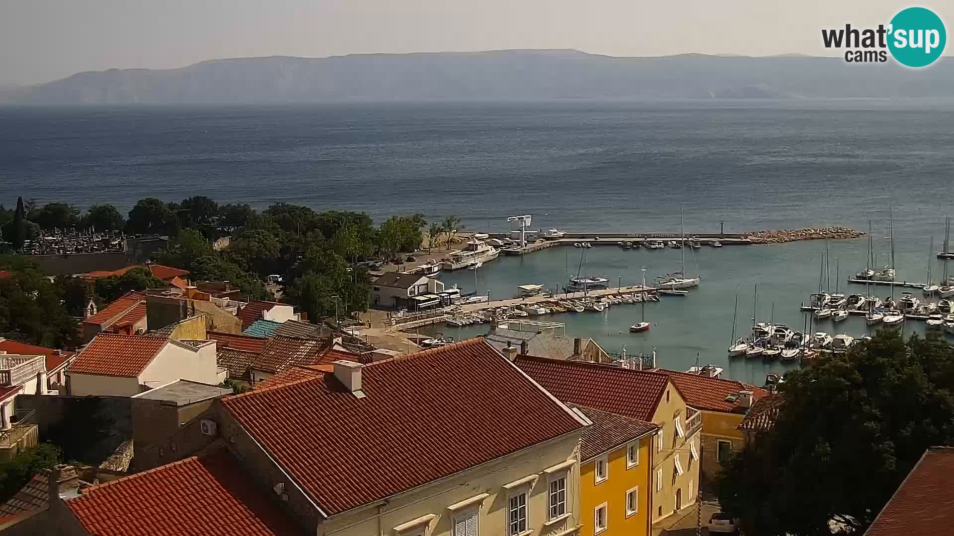 Panoramska spletna kamera Novi Vinodolski – Dalmacija v živo