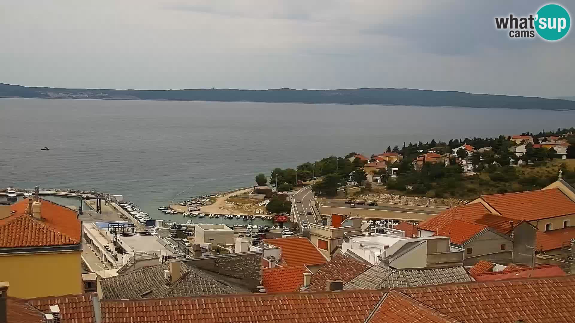 Panoramska spletna kamera Novi Vinodolski – Dalmacija v živo