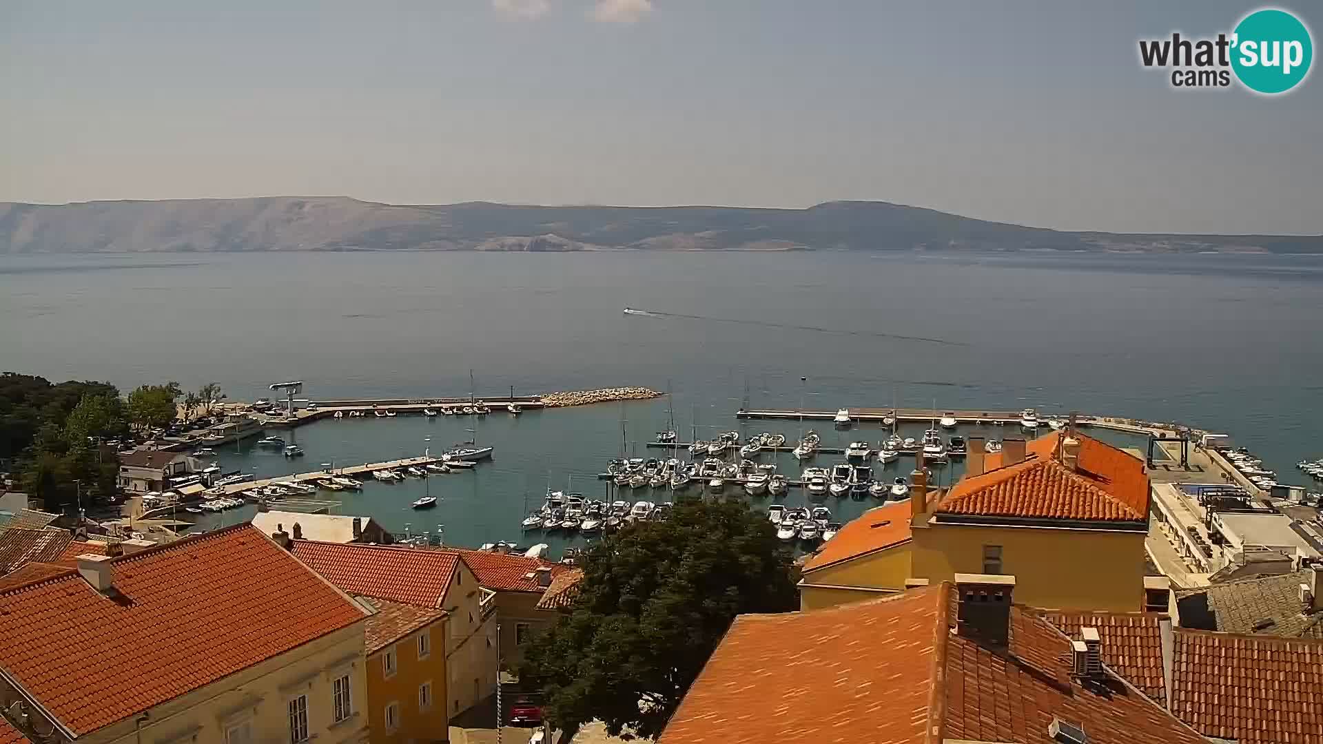 Panoramska spletna kamera Novi Vinodolski – Dalmacija v živo