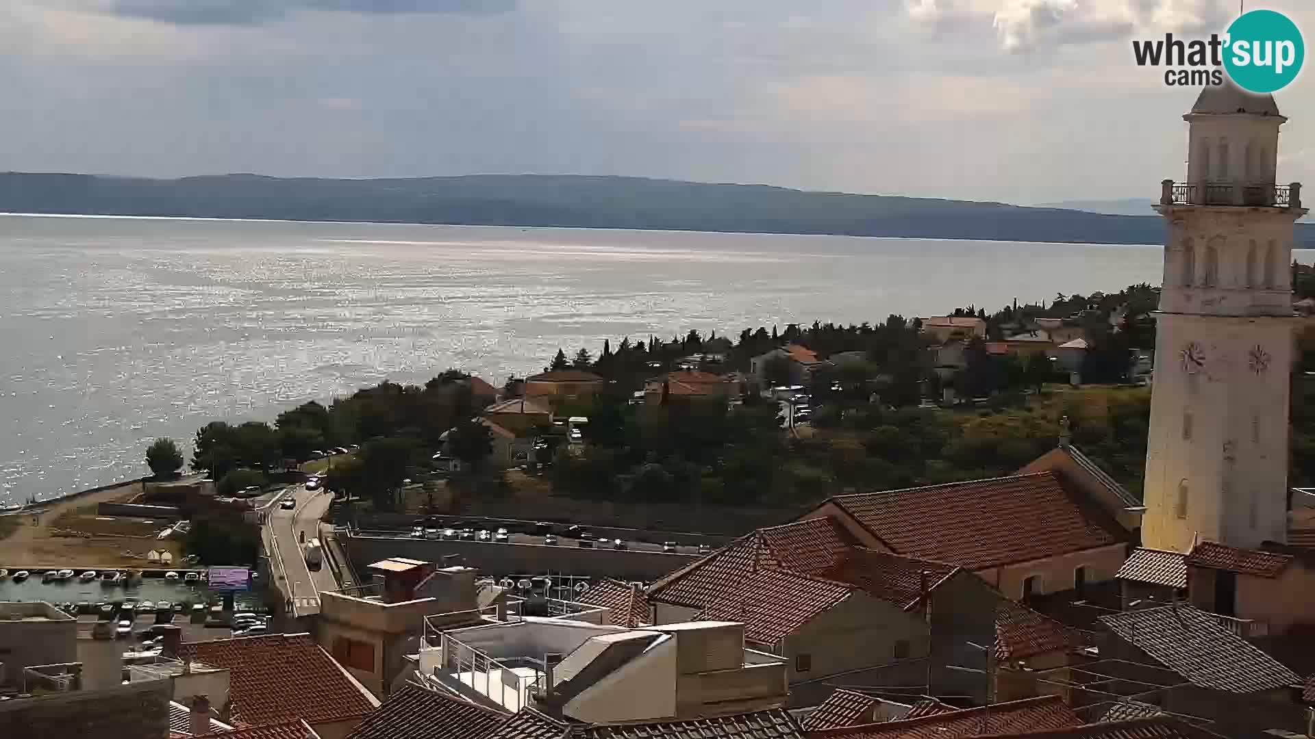 Panoramska spletna kamera Novi Vinodolski – Dalmacija v živo