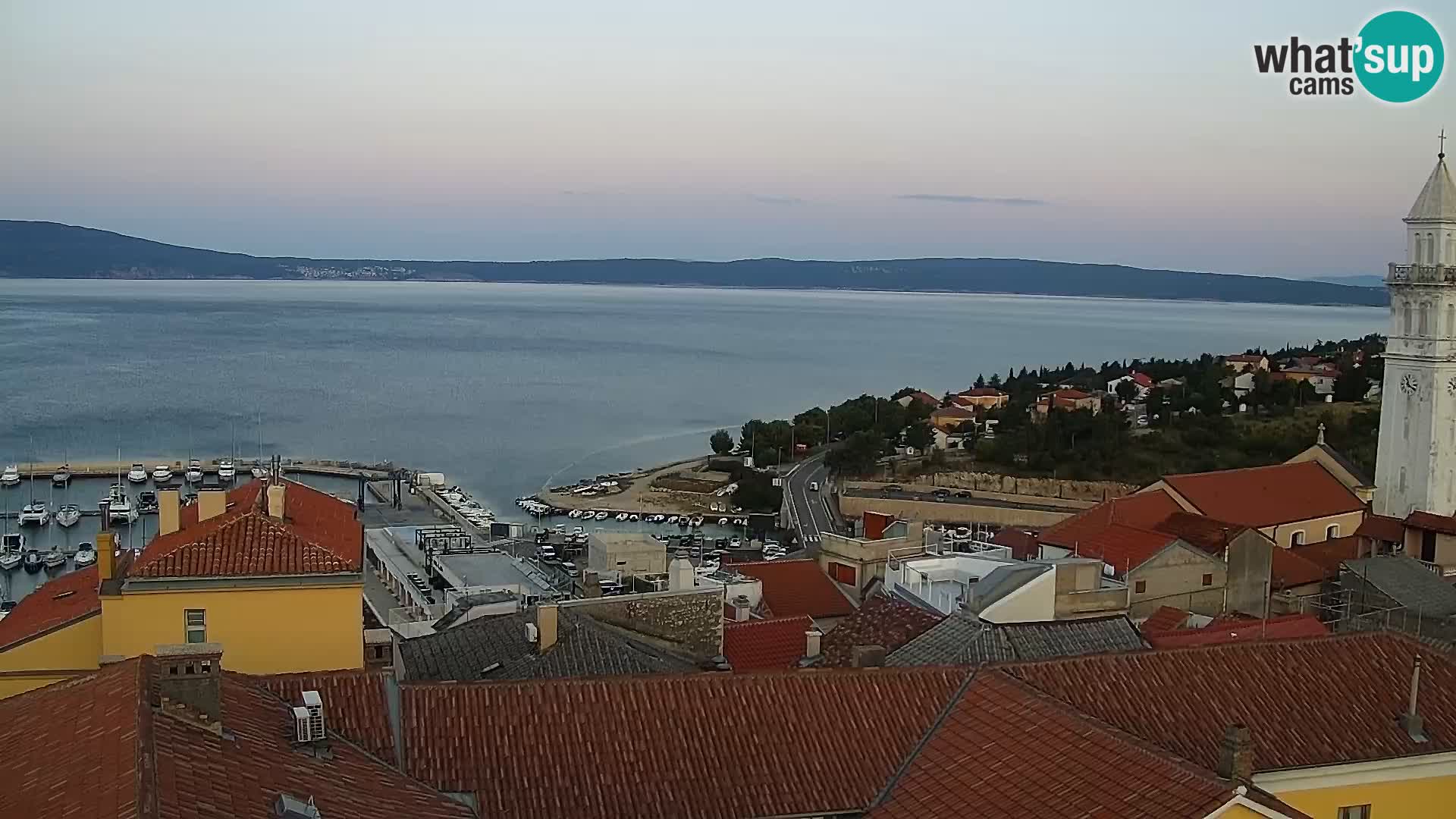 Panoramska spletna kamera Novi Vinodolski – Dalmacija v živo