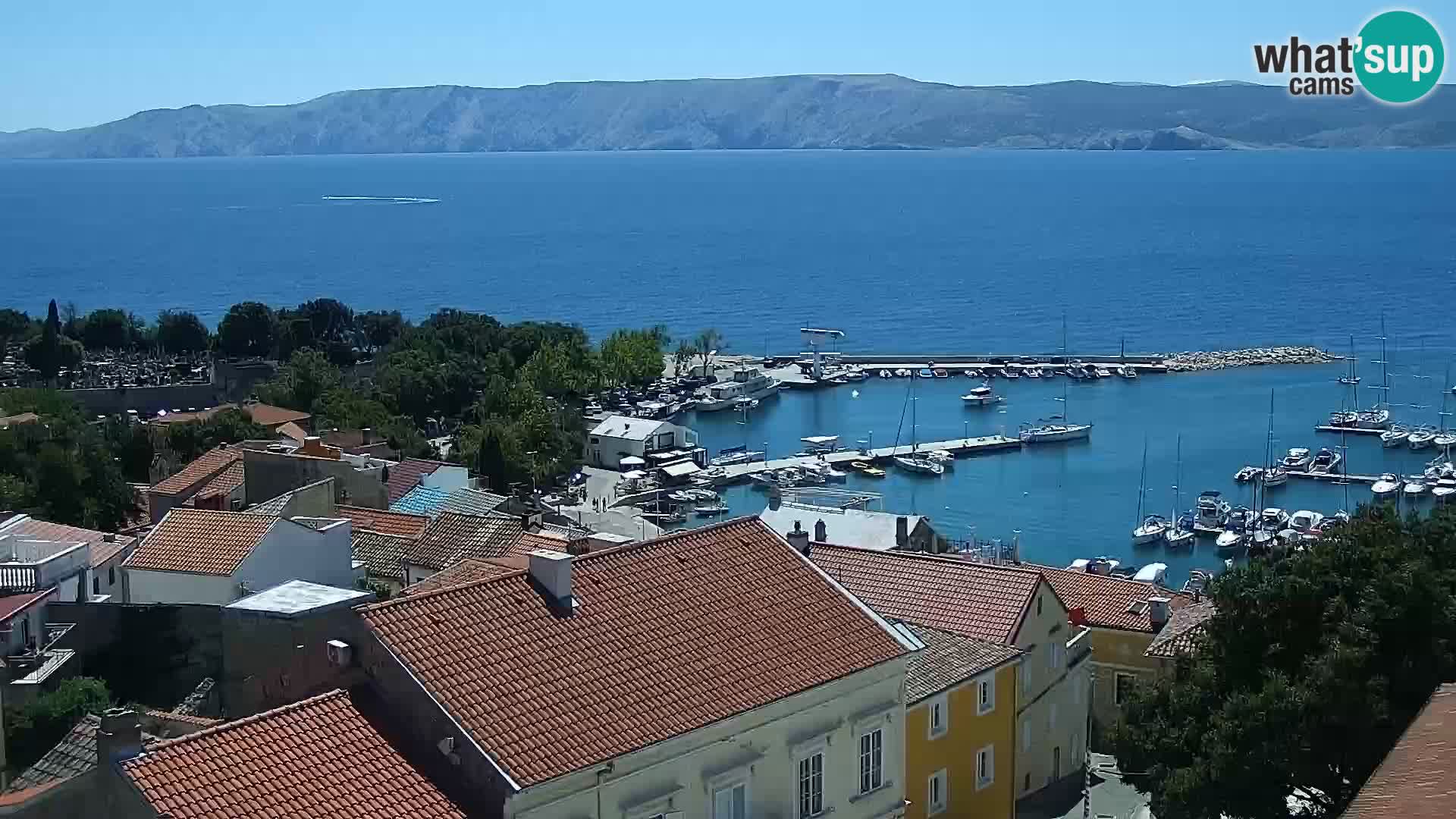 Panoramska spletna kamera Novi Vinodolski – Dalmacija v živo