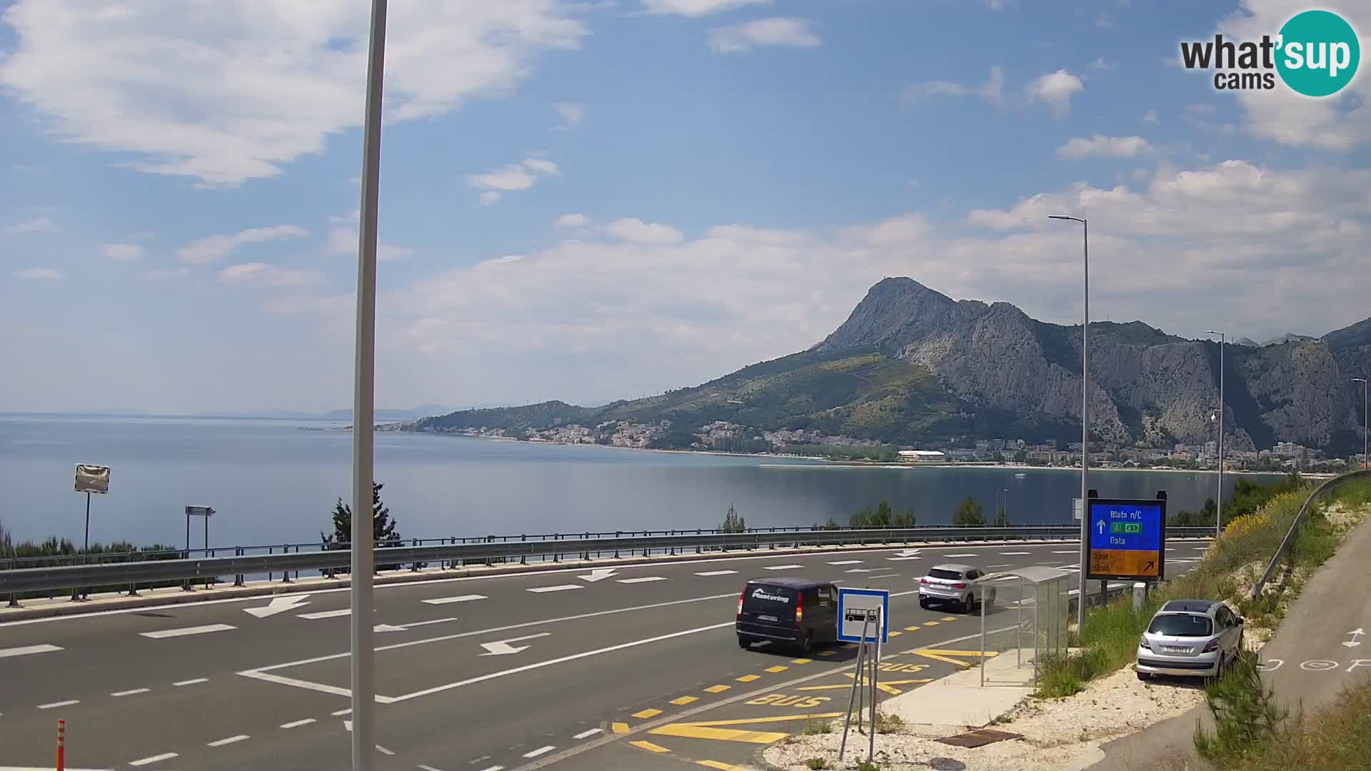 Webcam Omiš – panorama of city and mouth of Cetina