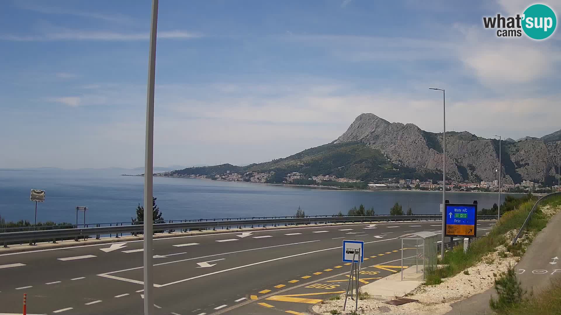 Web kamera Omiš – Pogled grada i ušće Cetine
