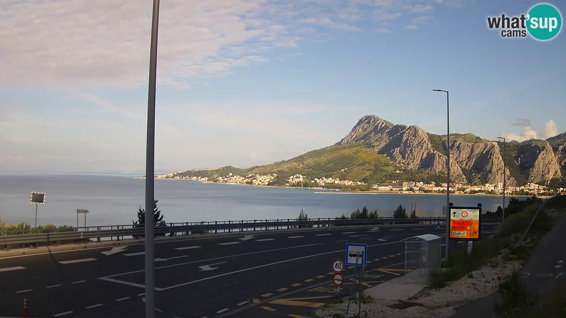 Webcam Omiš – panorama of city and mouth of Cetina