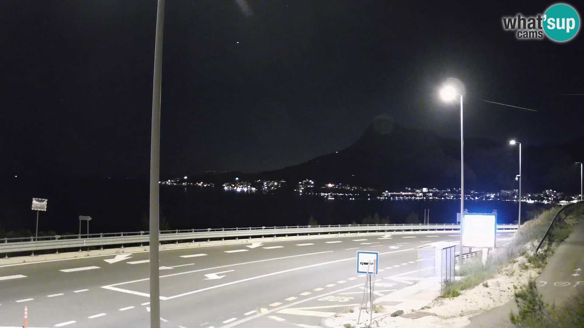 Webcam Omiš – Panorama della città e la foce del fiume Cetina