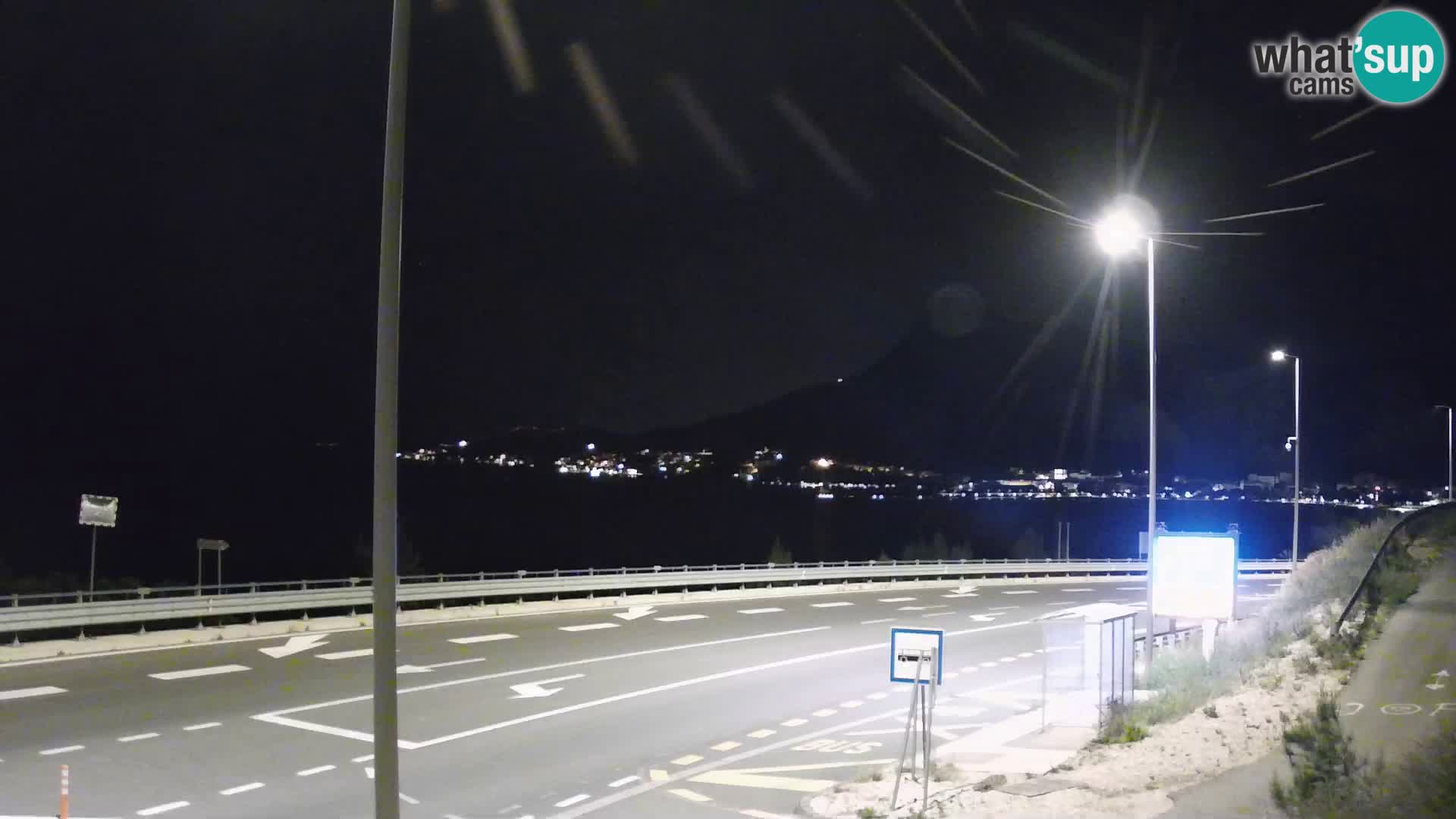 Webcam Omiš – Panorama della città e la foce del fiume Cetina