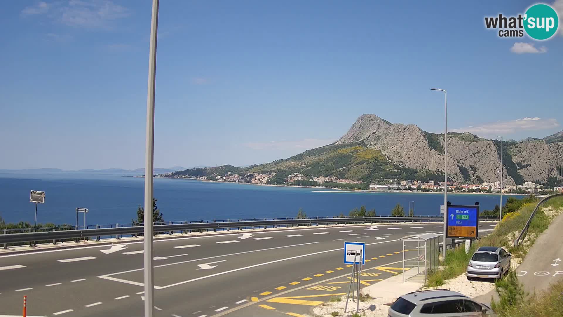 Webcam Omiš – panorama of city and mouth of Cetina