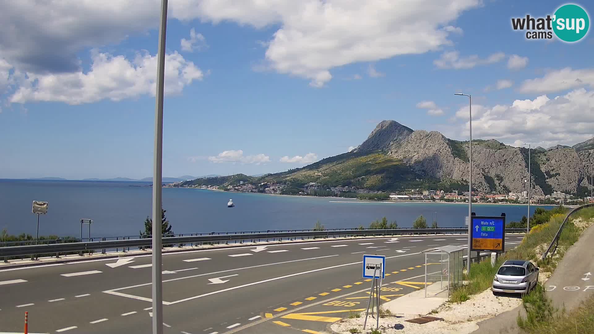 Webcam Omiš – panorama of city and mouth of Cetina