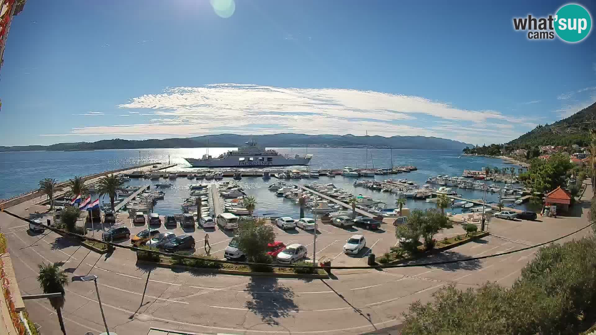 Webcam Orebić Riva – Ferry vers Korčula en direct